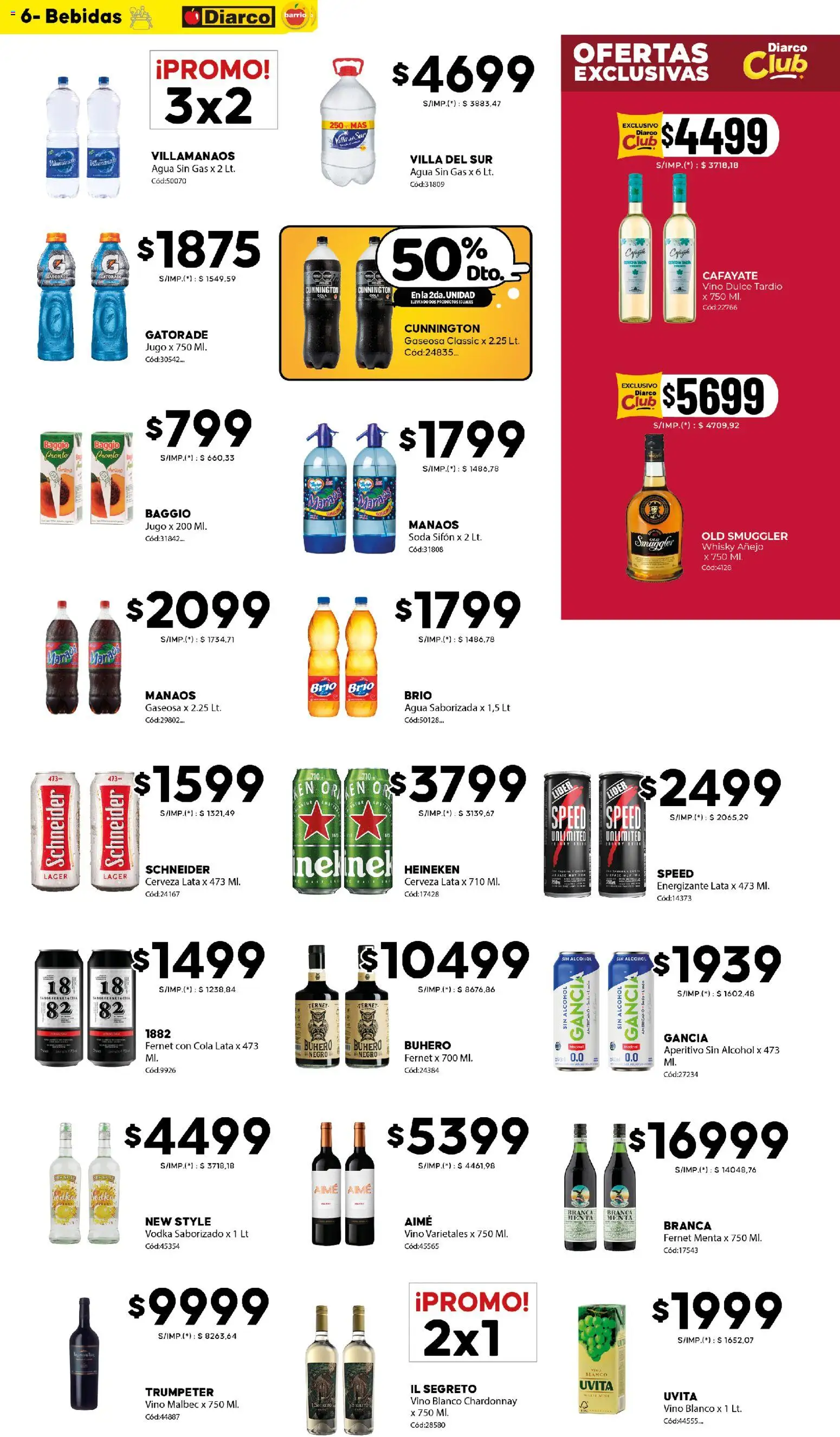 Diarco - Ofertas Diarco Barrio │ válido desde el 29/06/2026 | Página: 6 | Productos: Fernet, Agua, Cerveza, Agua saborizada