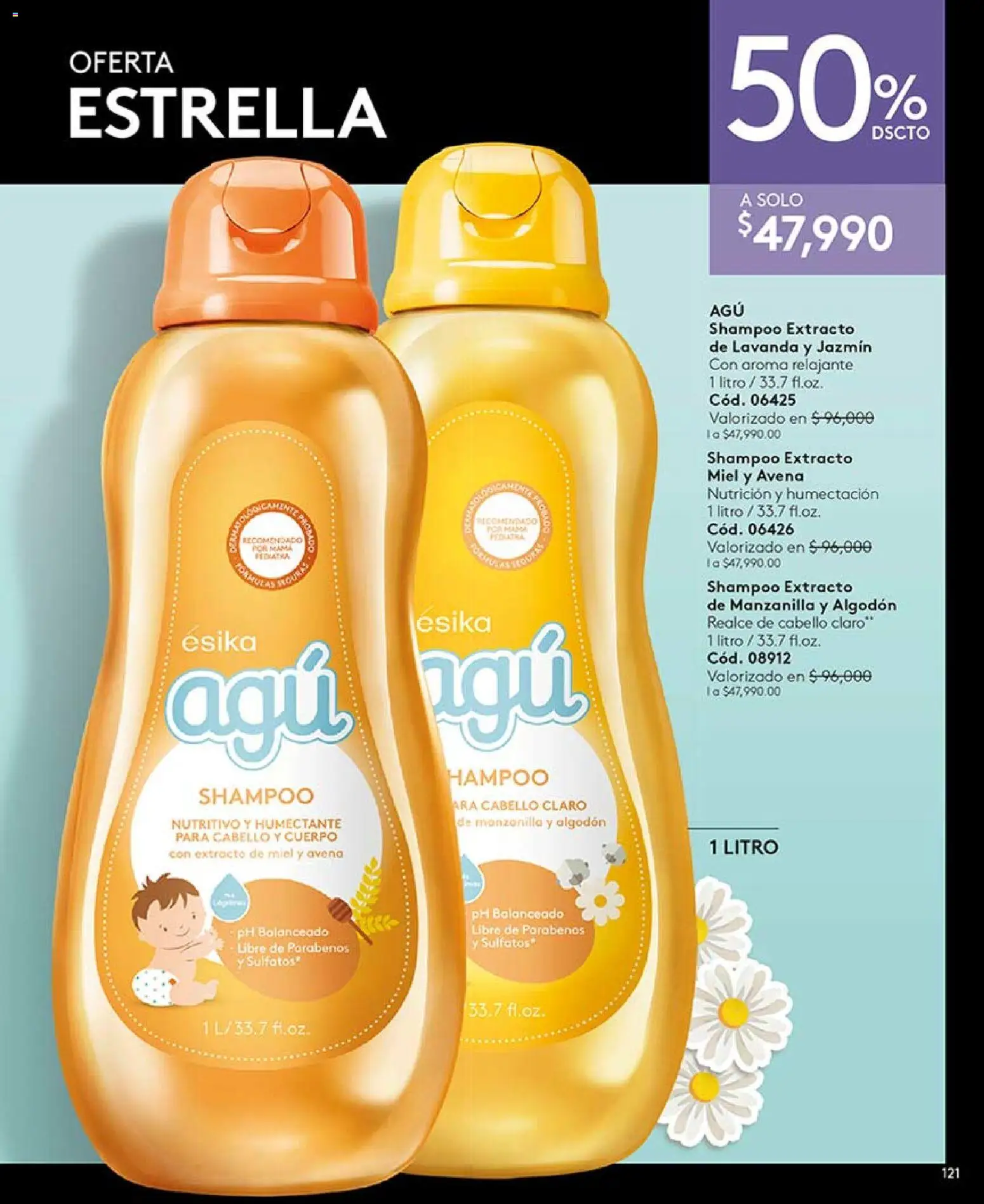 Ésika revista - valida desde el 15.05.2026 | Página: 121 | Productos: Algodón, Avena, Shampoo