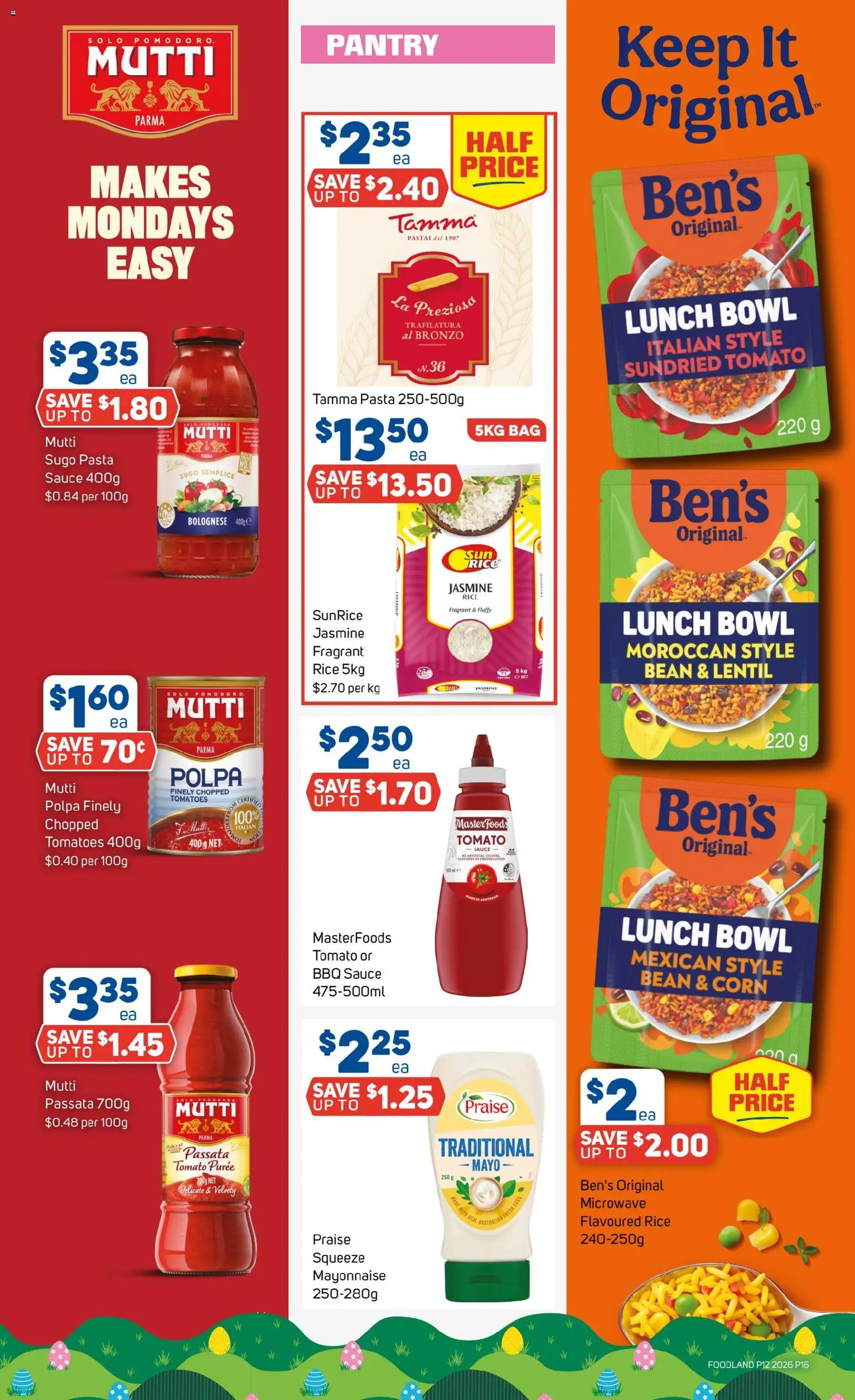 Foodland catalogue - valid from 18.03.2026 | Page: 16 | Products: Tomatoes, Mayonnaise, Sauce, Bag