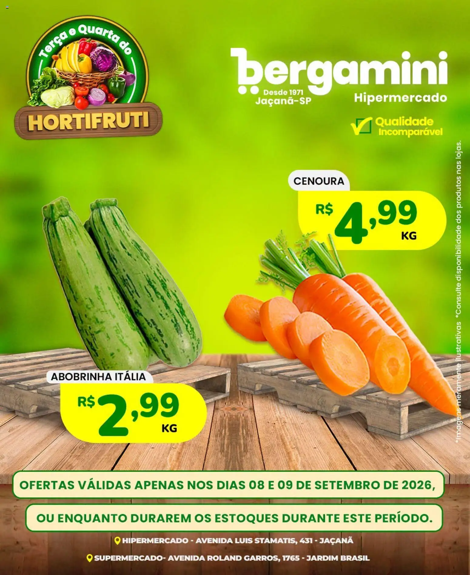 Supermercado Bergamini Folheto - válido de 08/09/2026 | Página: 5 | Produtos: Abobrinha, Cenoura