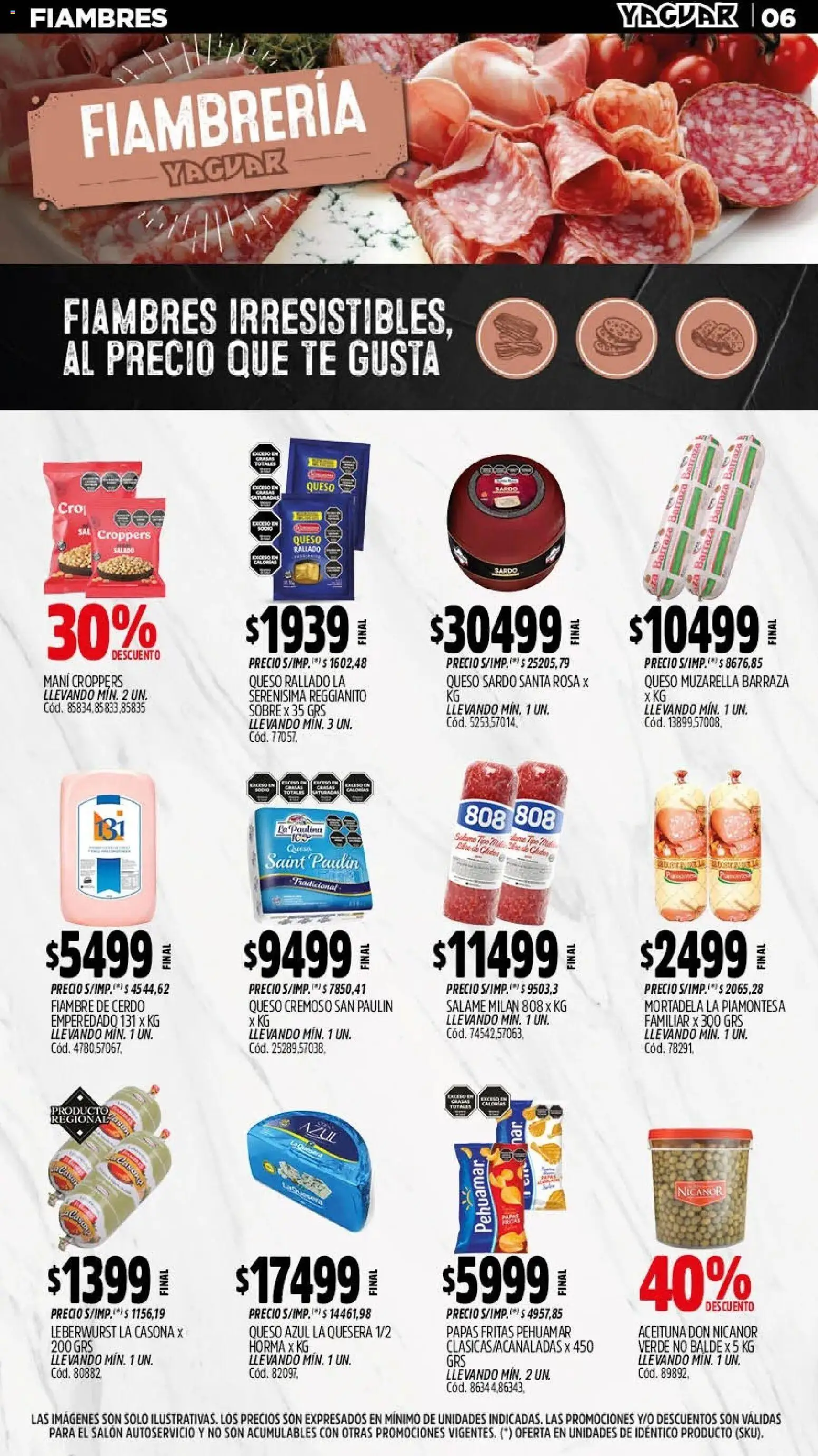 Yaguar - Oferta Semanal Trelew │ válido desde el 18.05.2026 | Página: 6 | Productos: Queso, Salame, Cerdo, Té
