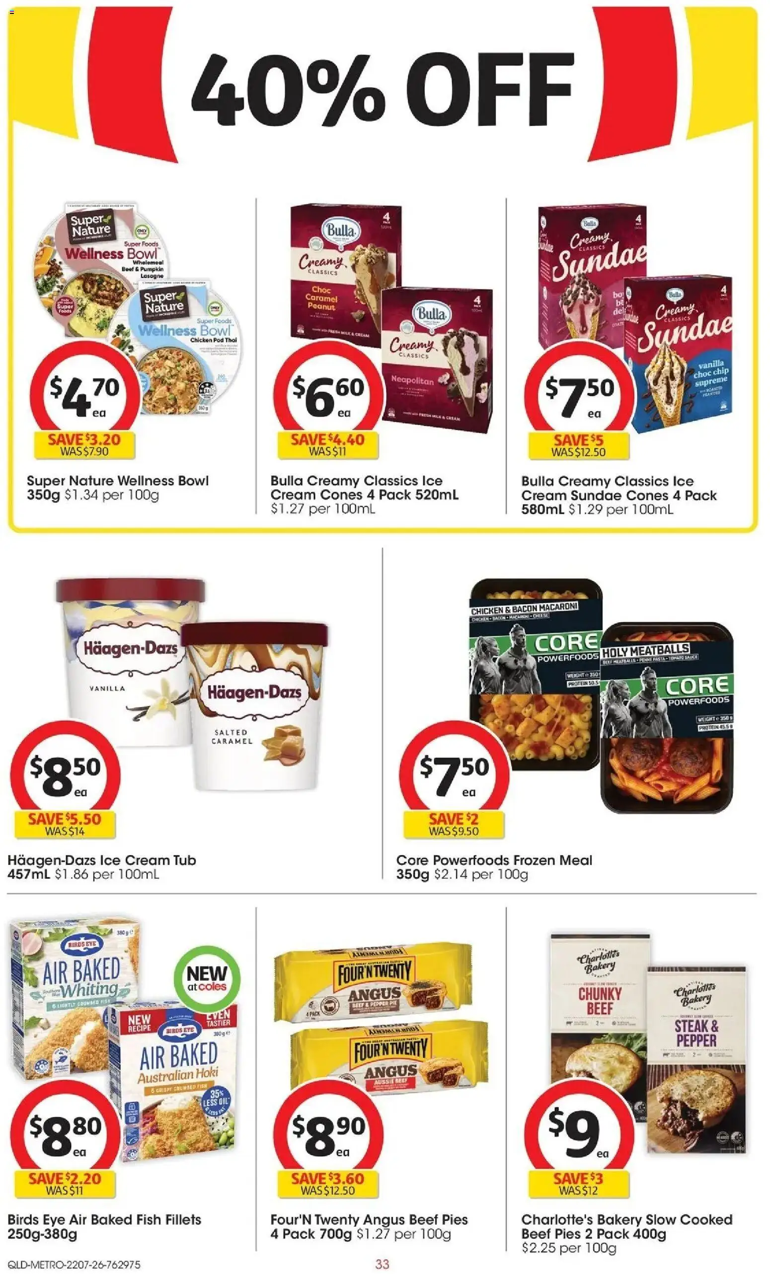 Coles catalogue - valid from 22/07/2026 | Page: 33 | Products: Bacon, Fish, Peanuts, Ice cream
