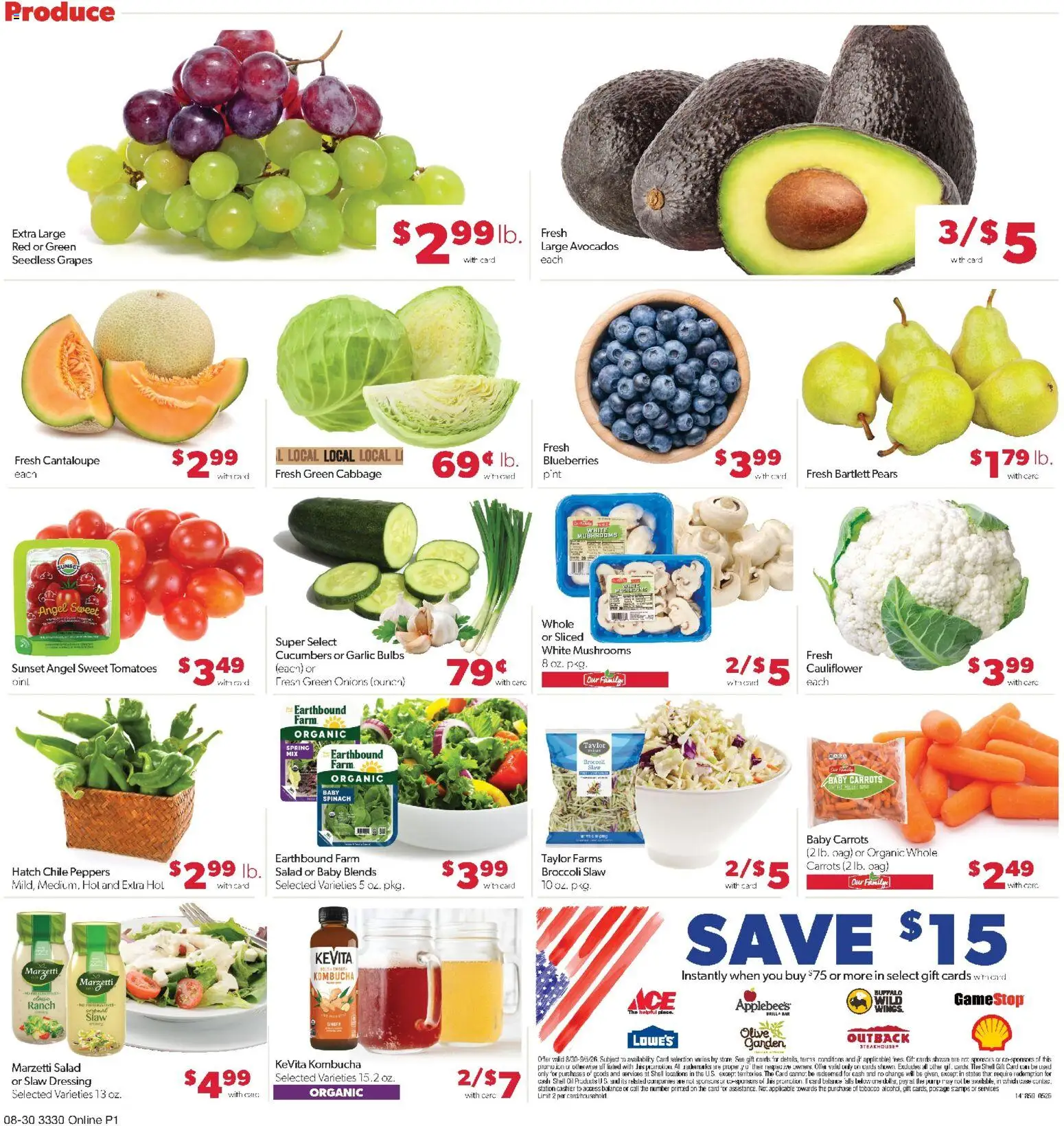 Family Fare Weekly Ad - MN - valid from 08/30/2026 | Page: 6 | Products: Mushrooms, Spinach, Blueberries, Cauliflower