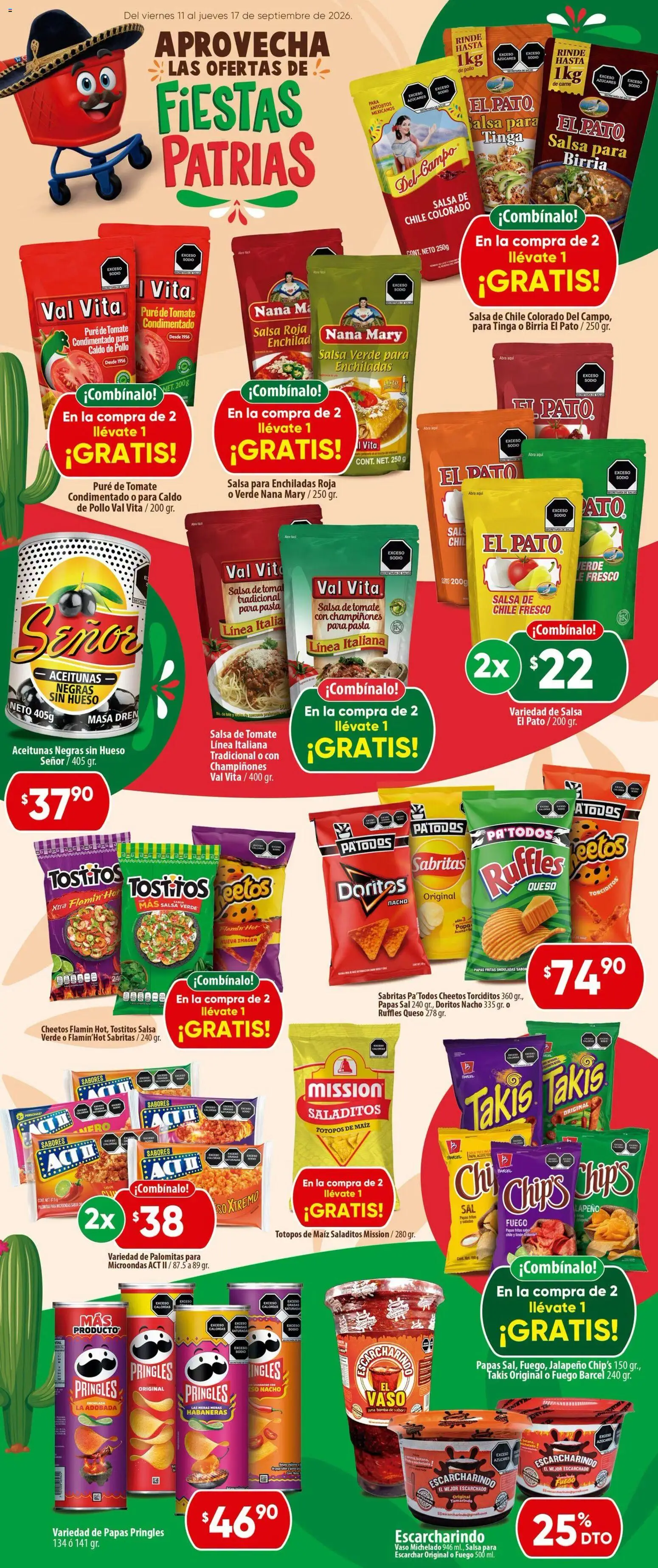 Nuevas ofertas de Calimax válidas en toda la República Mexicana desde el 11/09/2026. ¡Encuentra las mejores ofertas en Calimax folleto Mexicali y SLRC! | Página: 4 | Productos: Maíz, Masa, Papas fritas, Papas