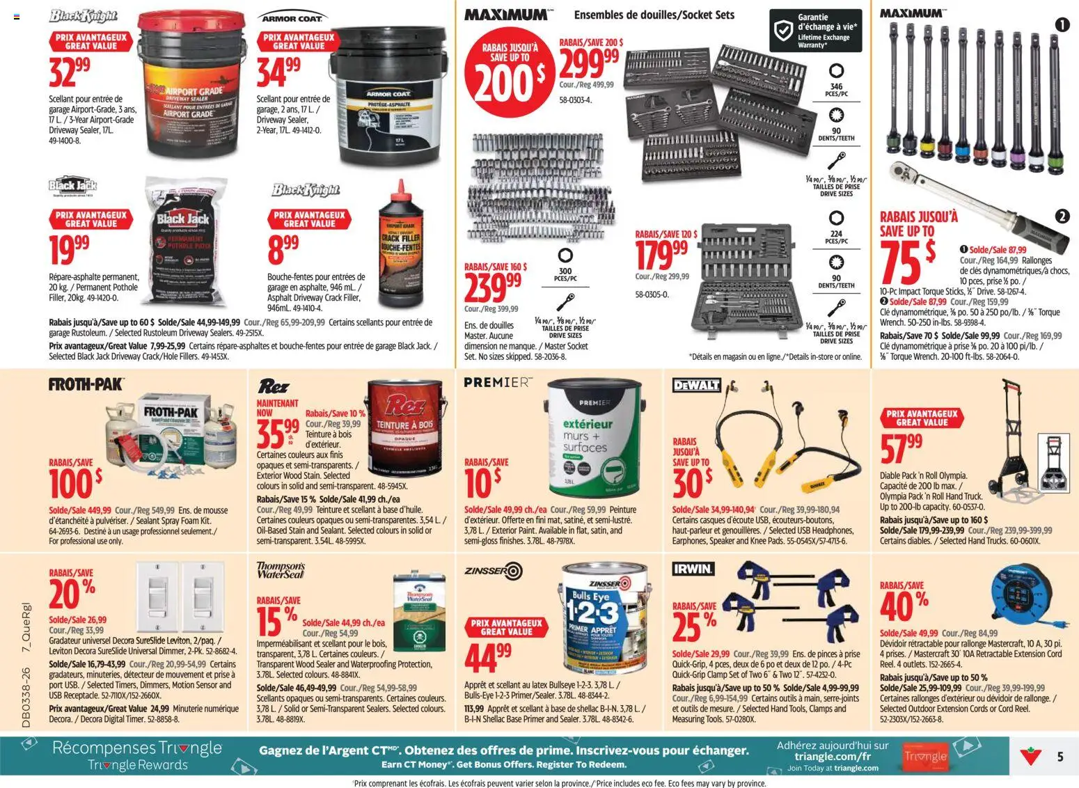 Canadian Tire flyer valid from Sep 17, 2026 | Page: 5 | Products: Knee, Speaker, Extension cords, Socket
