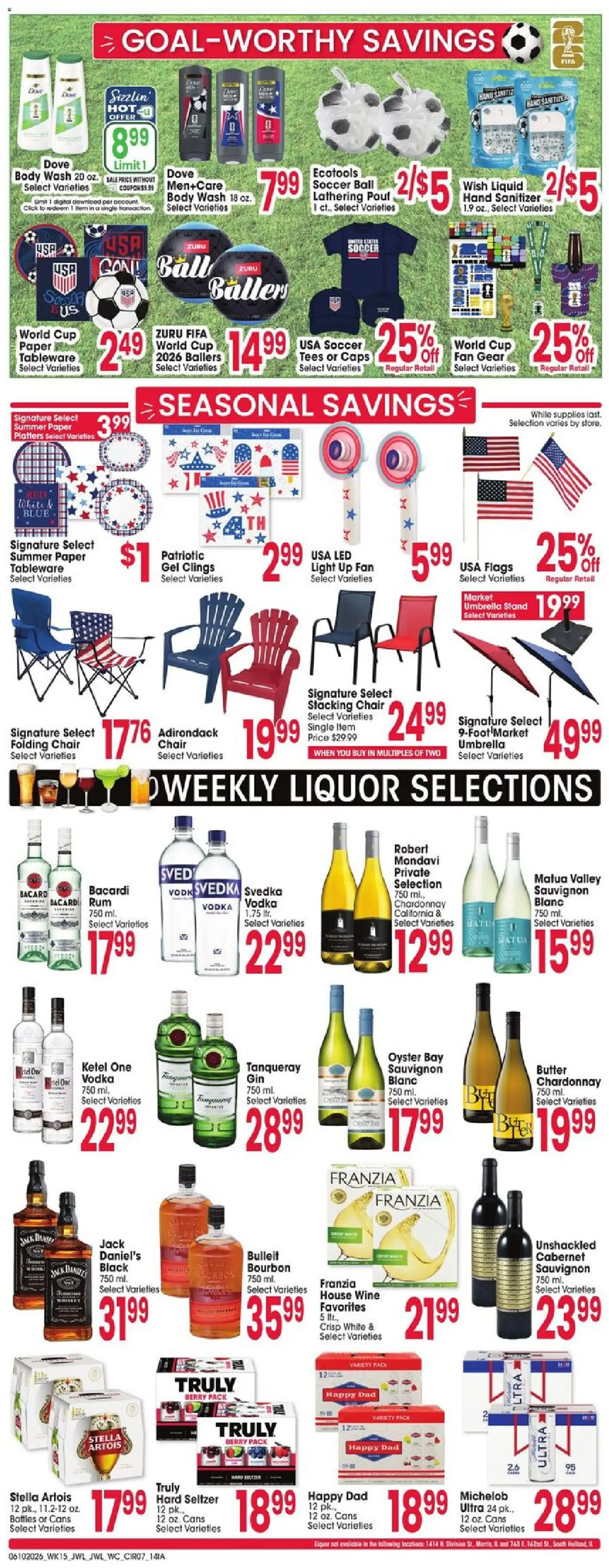 Jewel Osco Weekly Ad - IA - valid from 10.06.2026 | Page: 7 | Products: Butter, Bourbon, Body Wash, Fan