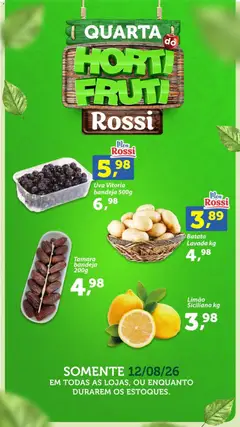Pré-Visualização do folheto "Rossi Supermercados ofertas do Dia" da loja Rossi Supermercados válido a partir de 12/08/2026