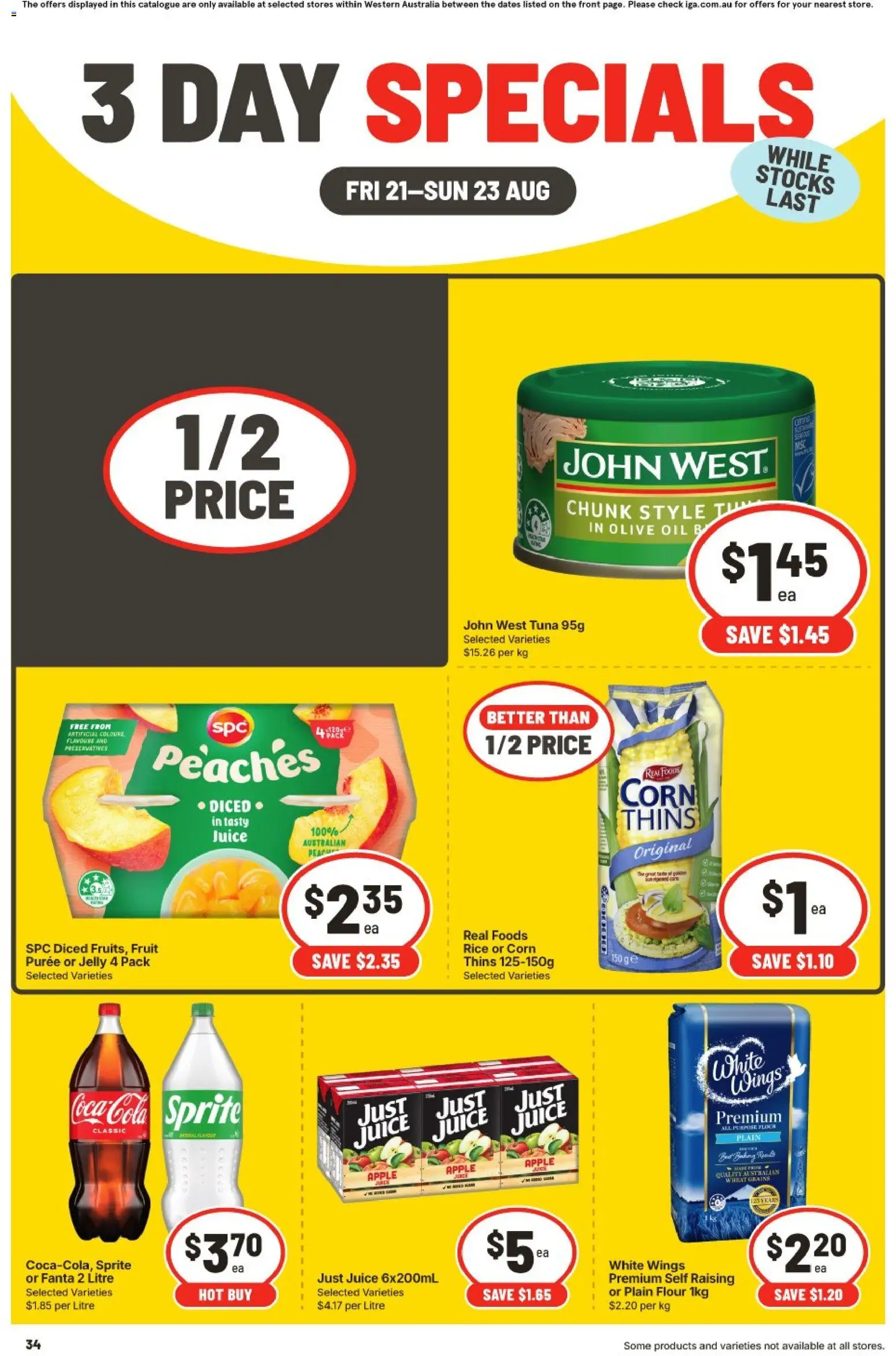 IGA catalogue - valid from 21/08/2026 | Page: 2 | Products: Juice, Fruit, Sprite, Fanta