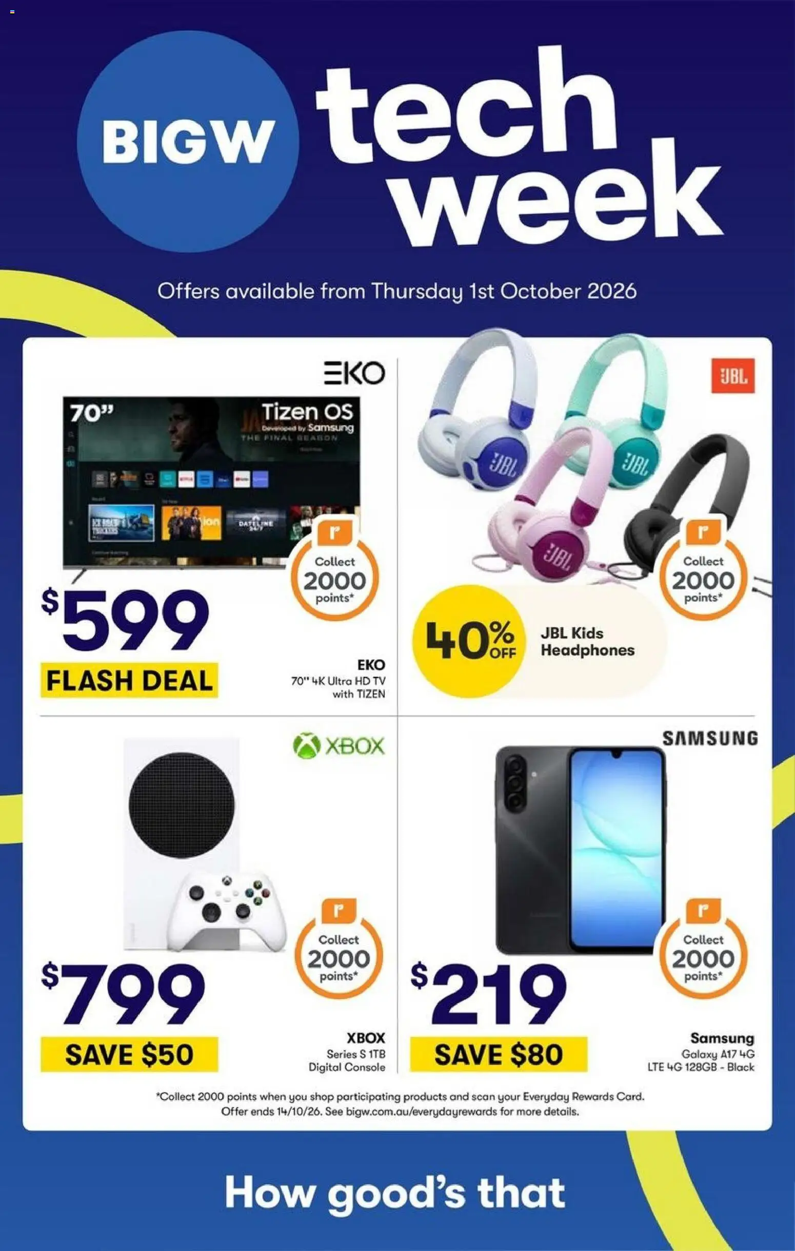 Big W catalogue - valid from 01/10/2026 | Page: 1 | Products: Digital, Tv, Headphones, Xbox