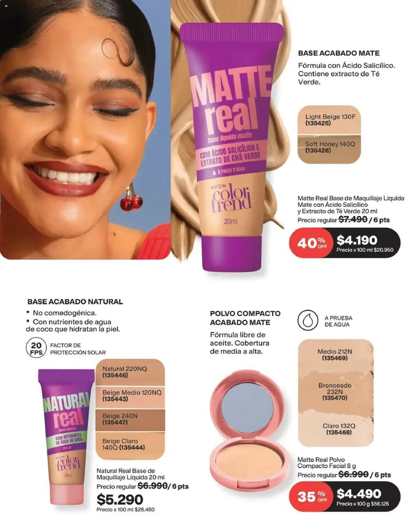 Catálogo Avon Campaña 13 │ válido desde el 31.08.2026 | Página: 14 | Productos: Polvo compacto, Té verde, Polvo, Té