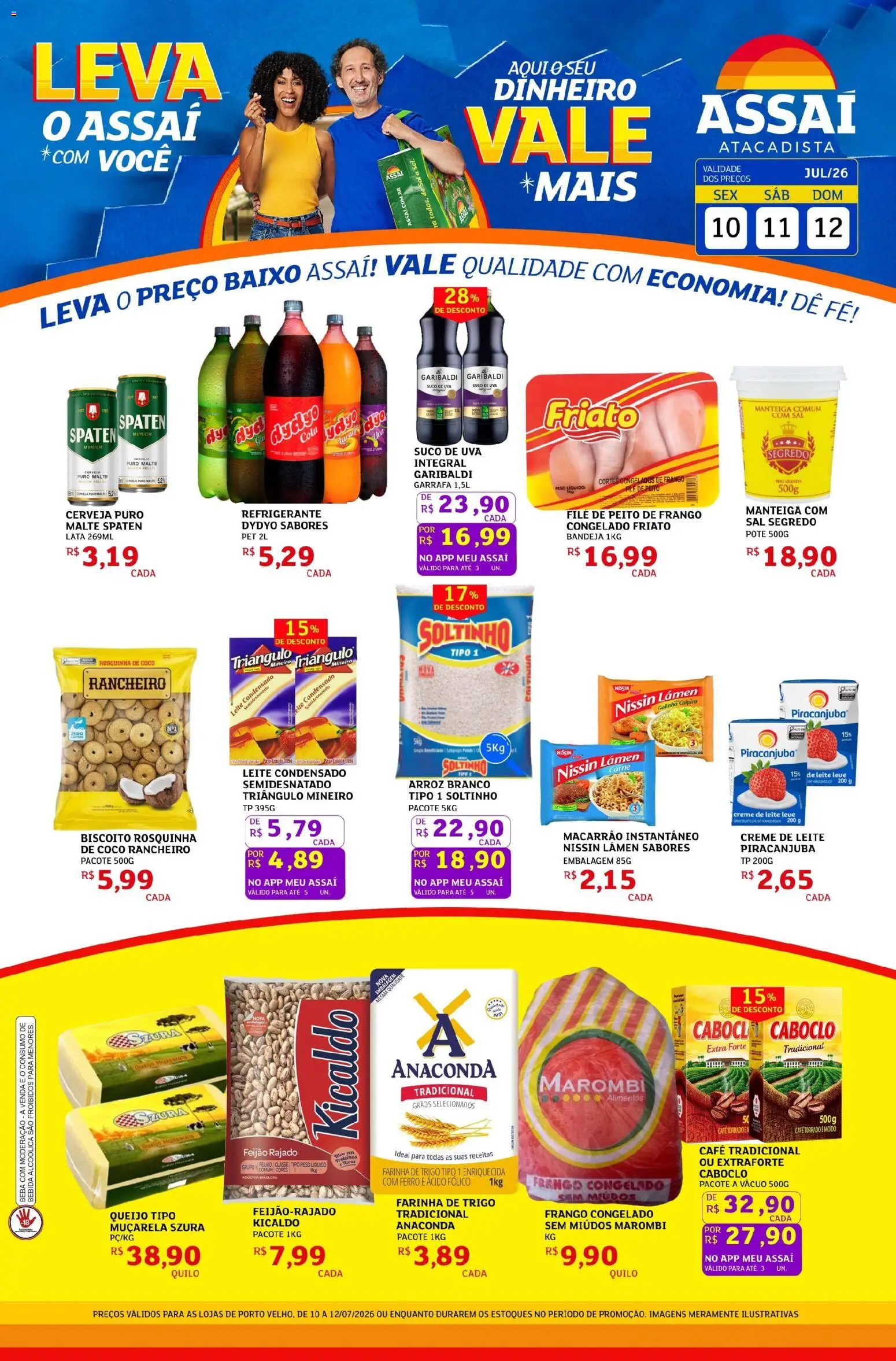 Assaí Atacadista Folheto - válido de 10/07/2026 | Página: 1 | Produtos: Ferro, Feijão, Biscoito, Carne