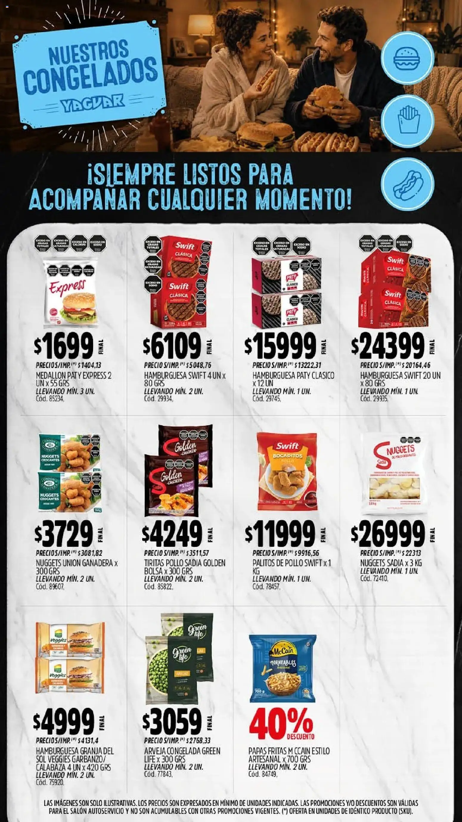 Yaguar - Oferta Semanal Chaco │ válido desde el 21/09/2026 | Página: 10 | Productos: Arveja, Bolsa, Hamburguesa, Papas