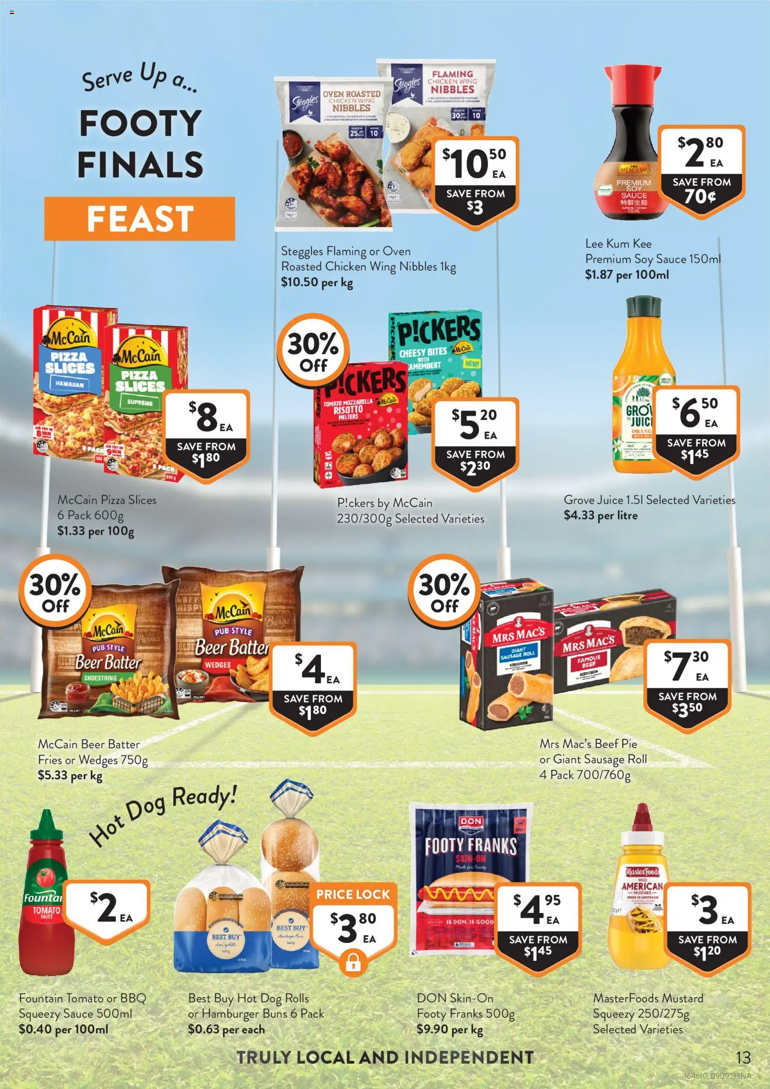 Foodworks catalogue - valid from 09/09/2026 | Page: 13 | Products: Hamburger, Juice, Soy sauce, Tomato