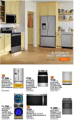 Preview of Home Depot weekly ads valid from 07/30/2026 | Page: 2 | Products: Microwave, Washer, Dryer, Dishwasher