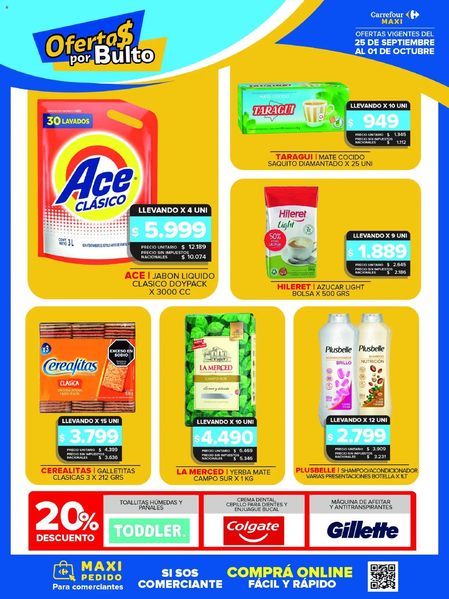 Carrefour Maxi catálogo │ válido desde el 25/09/2026 | Página: 10 | Productos: Maquina de afeitar, Jabón líquido, Toallitas húmedas, Mate cocido