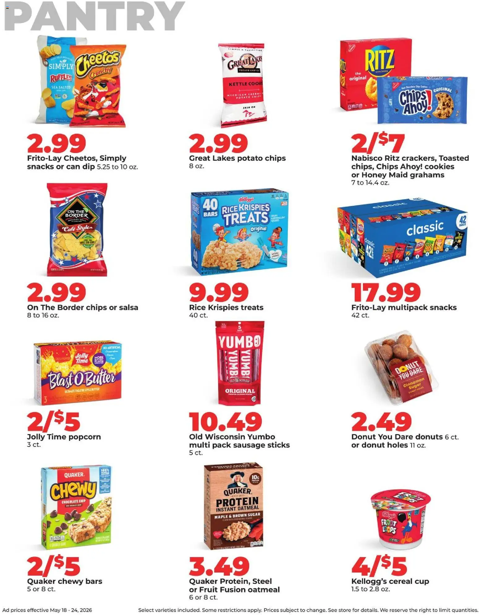 HyVee Weekly Ad - valid from 18.05.2026 | Page: 26 | Products: Butter, Rice, Chips, Sausage