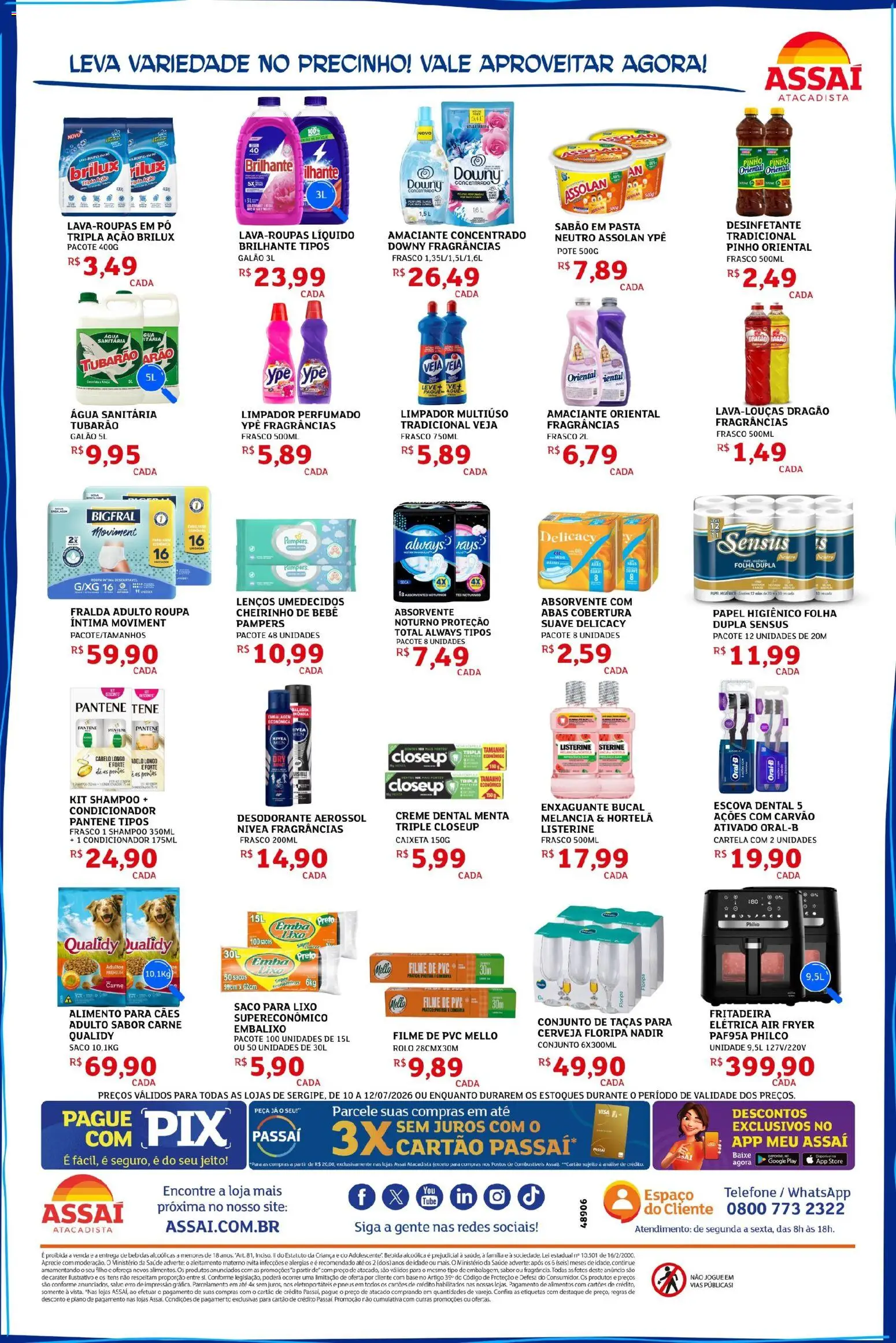 Assaí Atacadista Folheto - válido de 10/07/2026 | Página: 4 | Produtos: Pó, Sabão, Base, Desinfetante