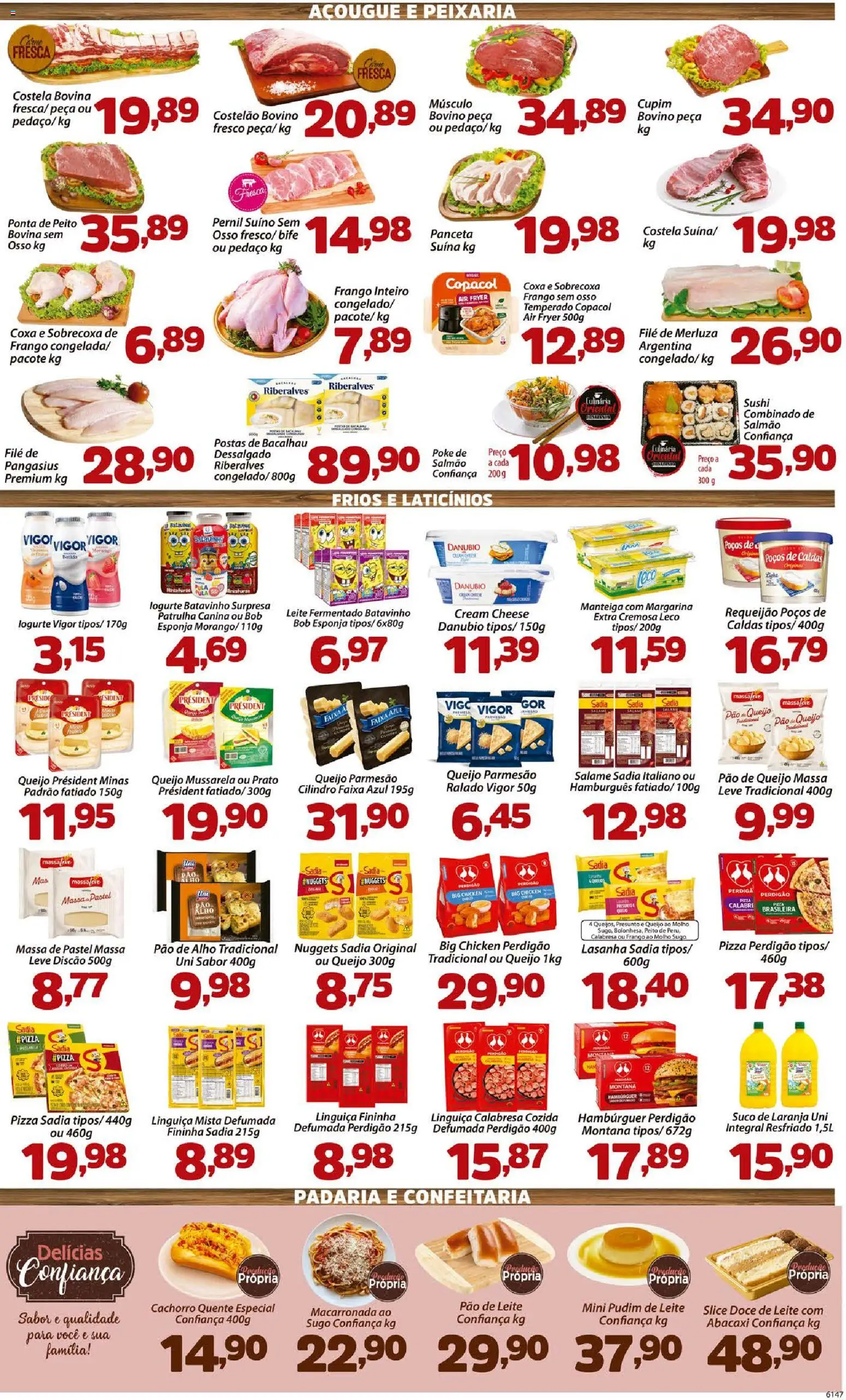 Confiança Folheto - válido de 17/07/2026 | Página: 3 | Produtos: Esponja, Manteiga, Parmesão, Queijo parmesão