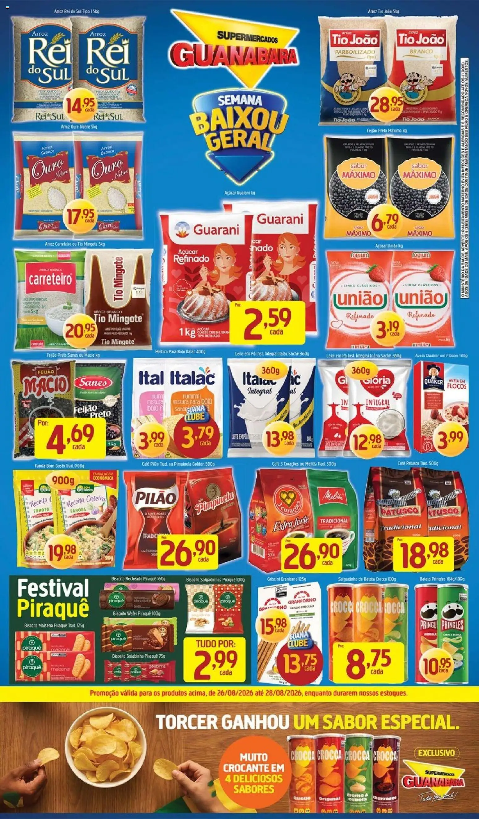 Supermercados Guanabara Folheto - válido de 26/08/2026 | Página: 15 | Produtos: Leite, Creme, Batata, Farofa