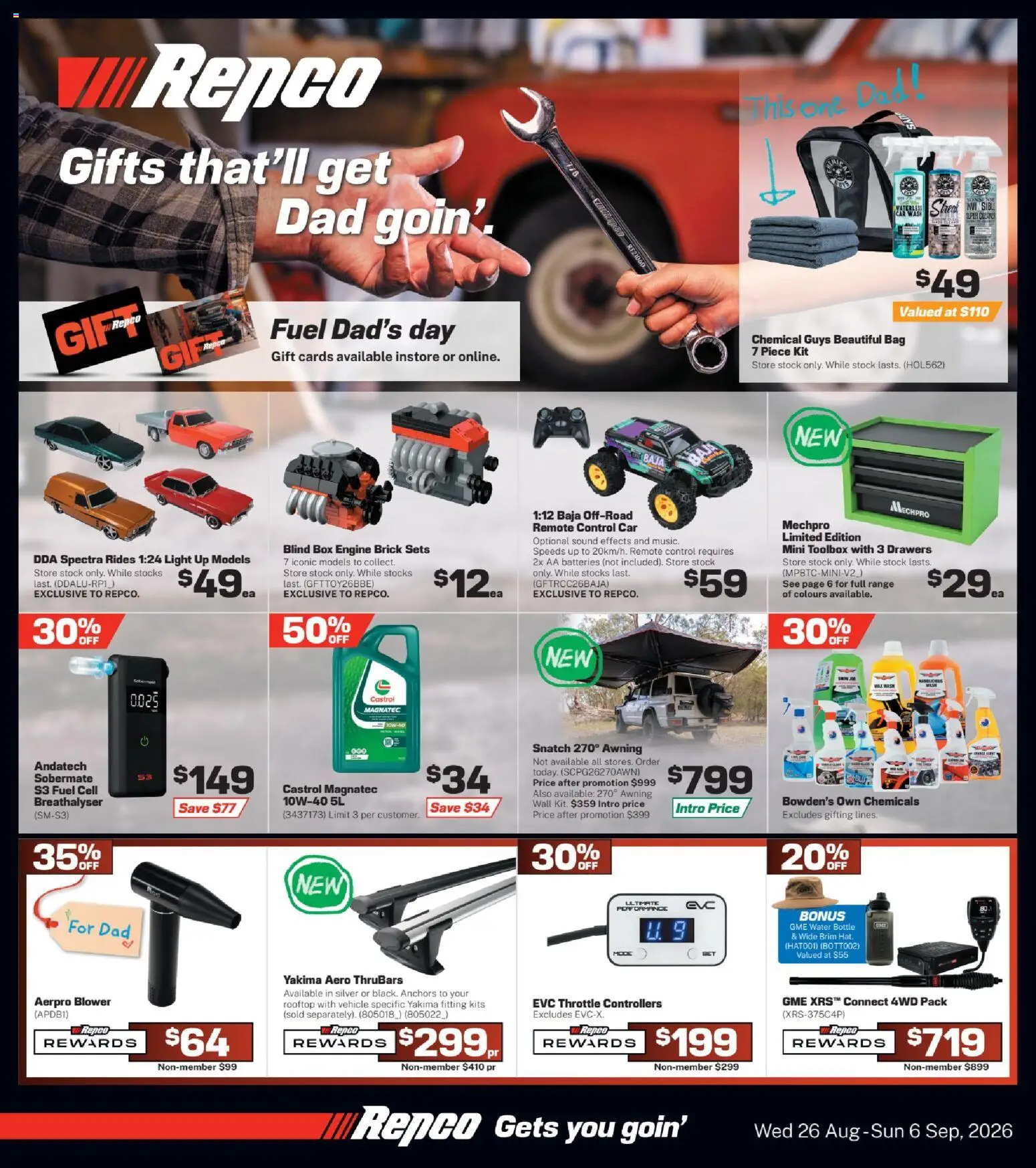 Repco catalogue - valid from 26/08/2026 | Page: 1 | Products: Light, Water, Bag, Remote control