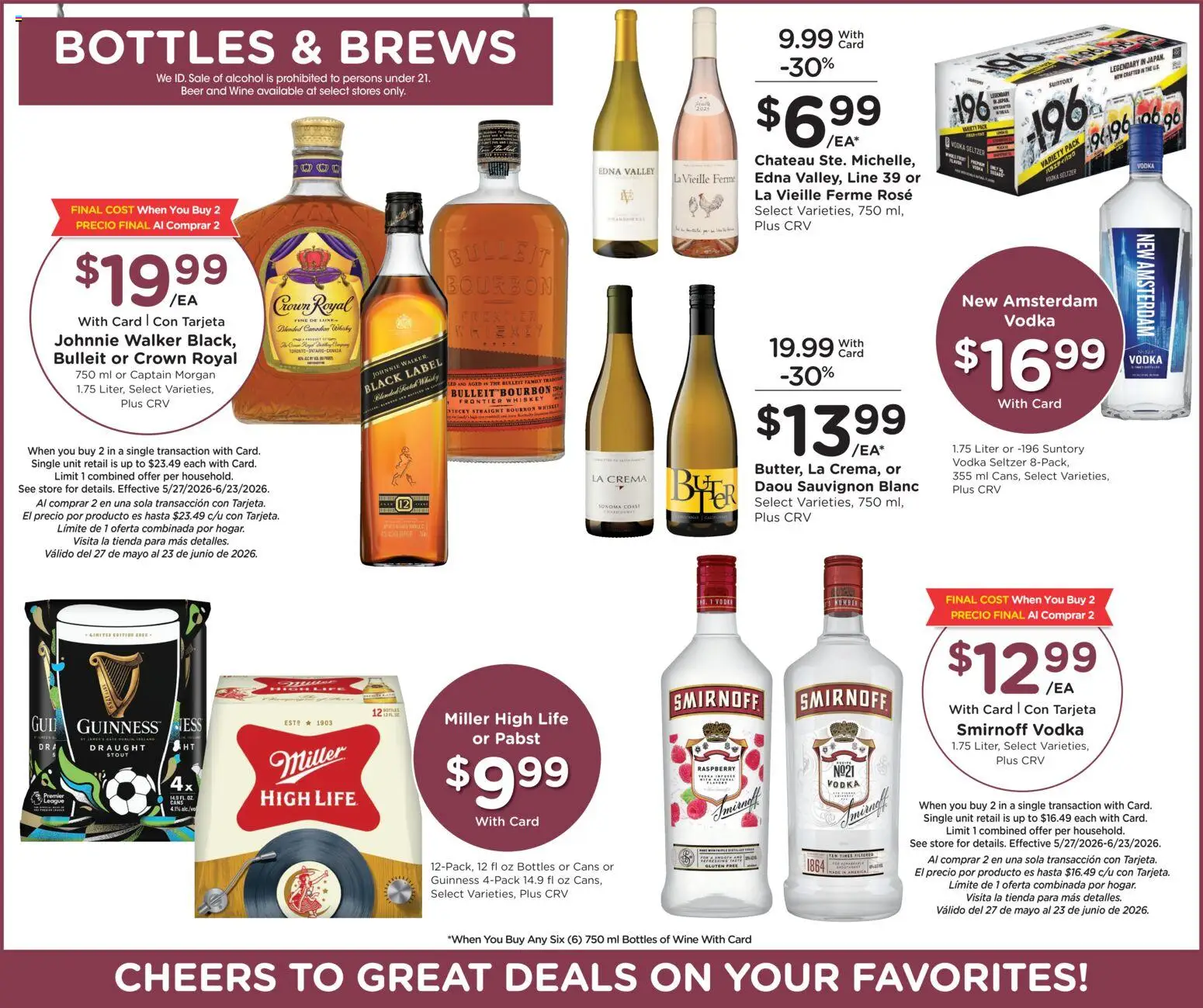 Ralphs Weekly Ad - valid from 10.06.2026 | Page: 12 | Products: Beer, Bourbon, Vodka, Whiskey