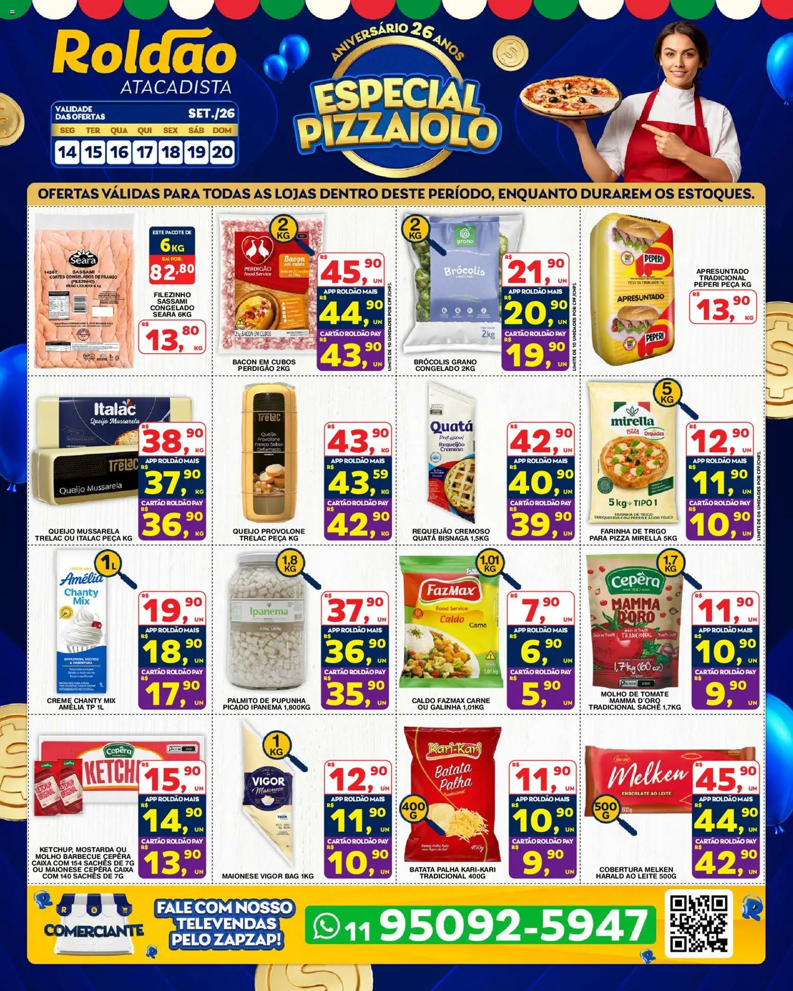 Roldão Folheto - válido de 14/09/2026 | Página: 1 | Produtos: Ferro, Queijo, Chocolate, Ketchup