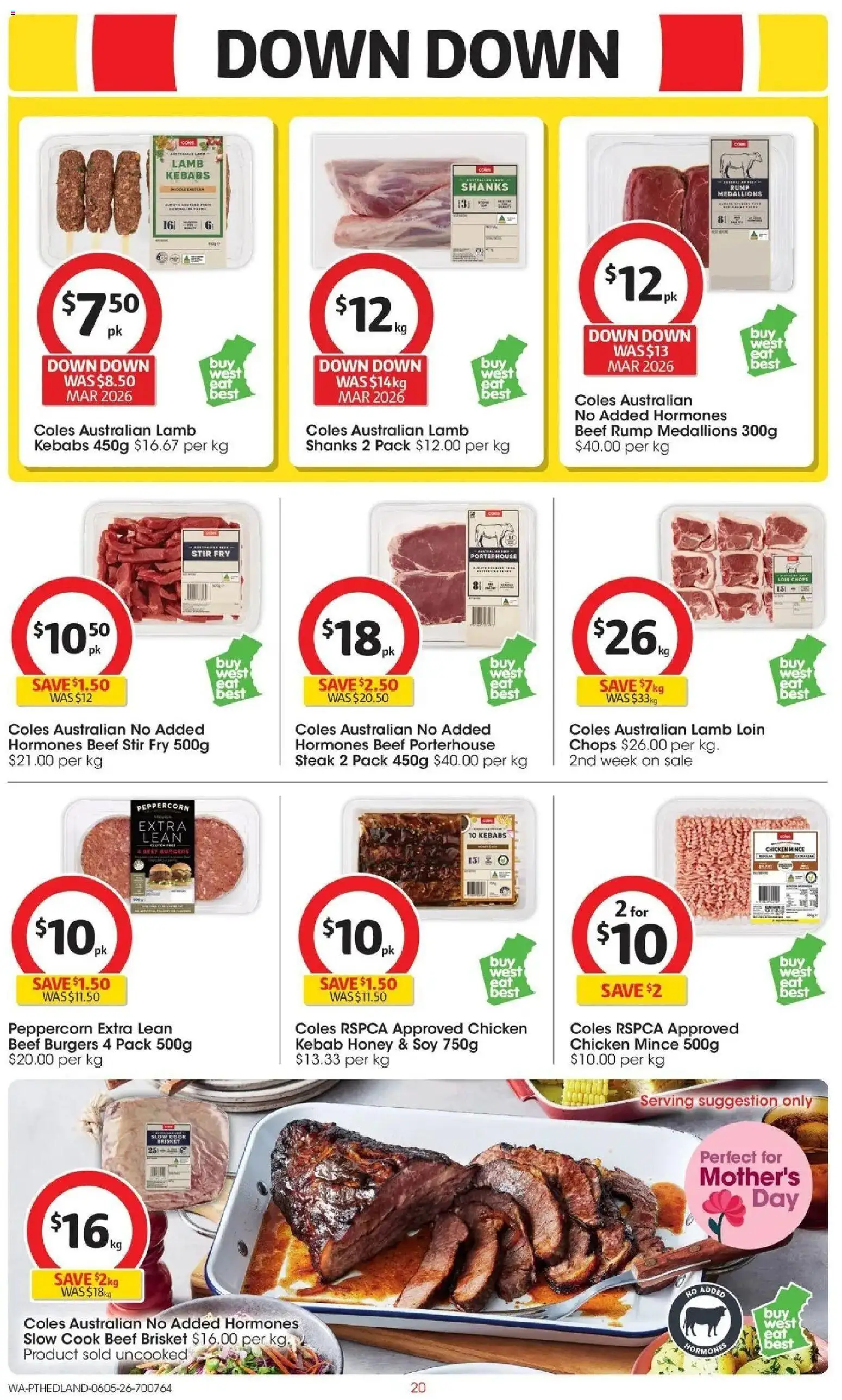 Coles catalogue - valid from 05.05.2026 | Page: 20 | Products: Chicken, Lamb, Beef, Steak