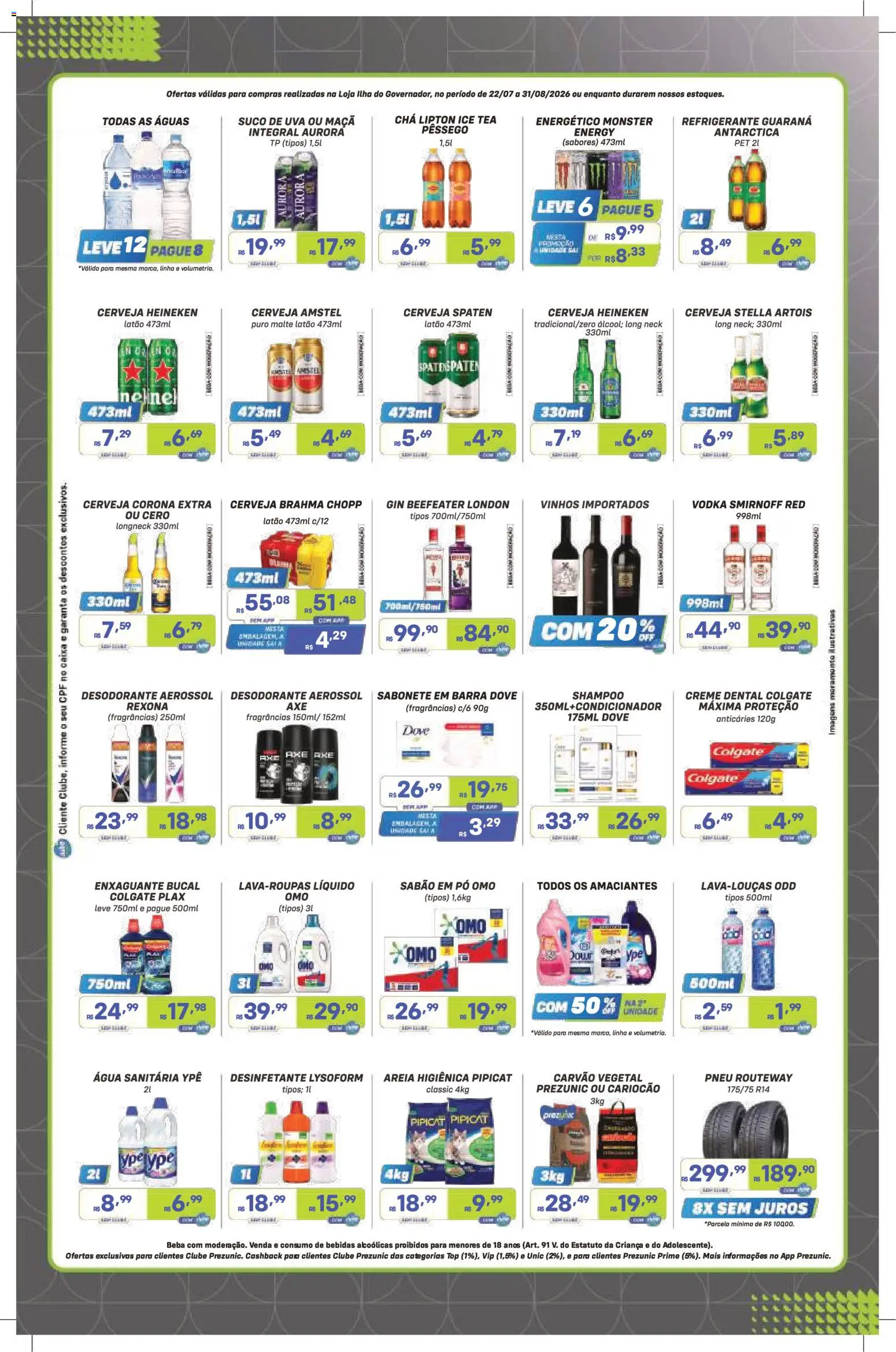 Prezunic Folheto - válido de 22/07/2026 | Página: 5 | Produtos: Shampoo, Desodorante, Suco, Gin
