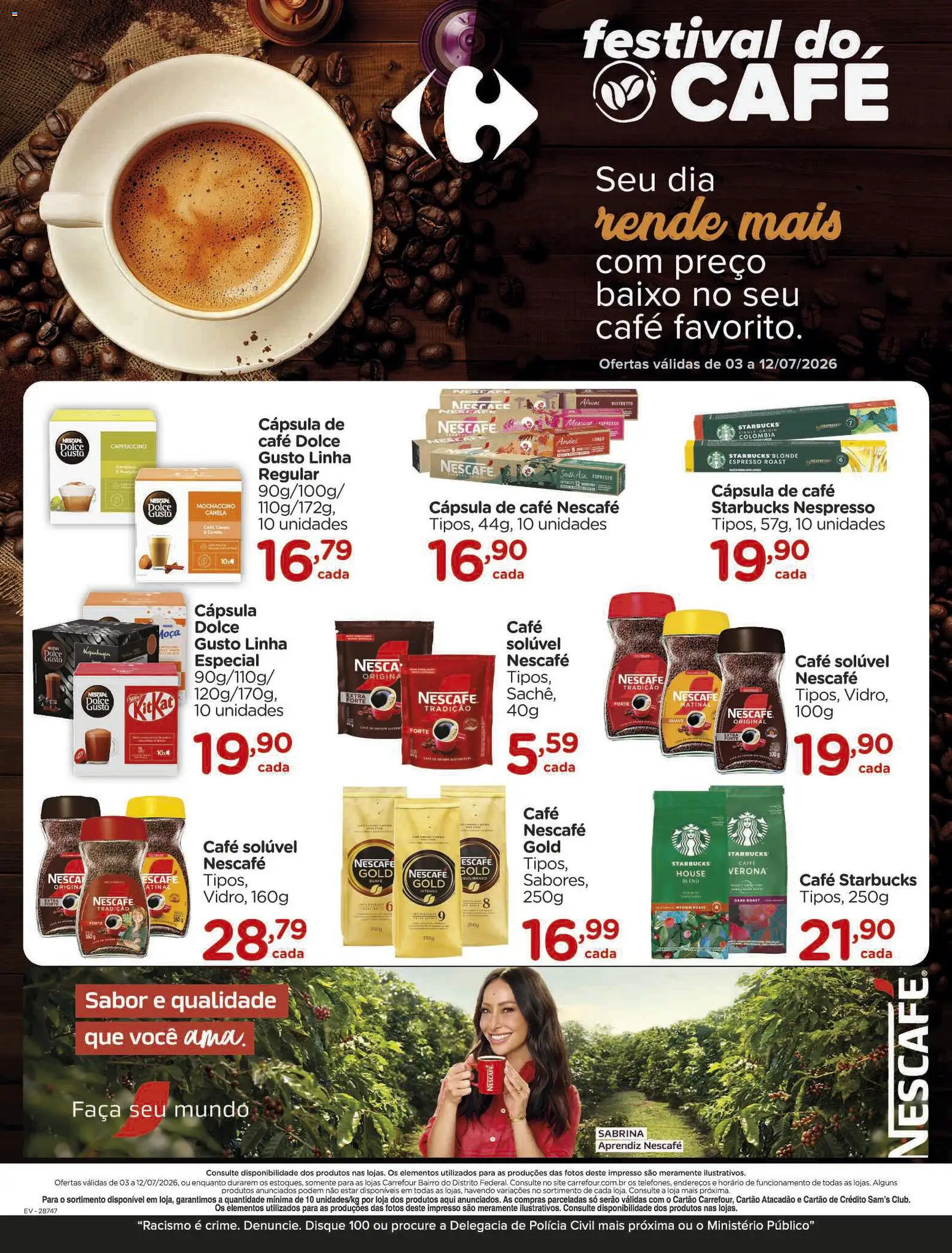 Carrefour Bairro Folheto - válido de 03/07/2026 | Página: 1 | Produtos: Cápsula de café, Faca, Baixo, Café solúvel