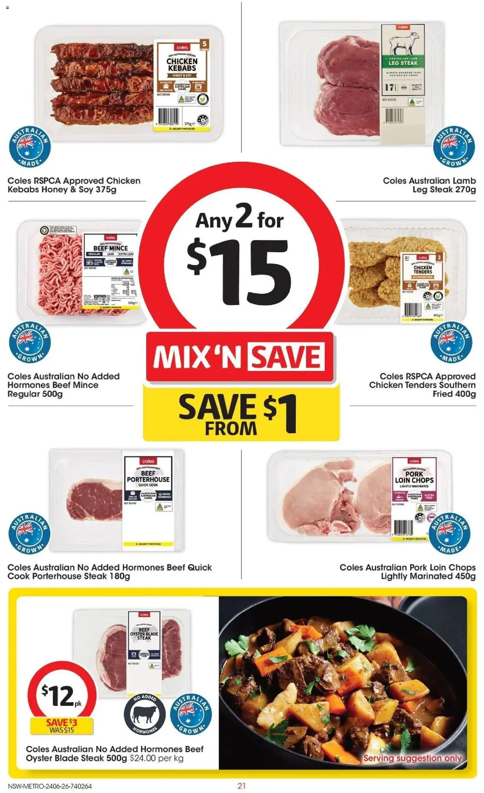 Coles catalogue - valid from 23/06/2026 | Page: 21 | Products: Honey, Lamb, Beef, Steak