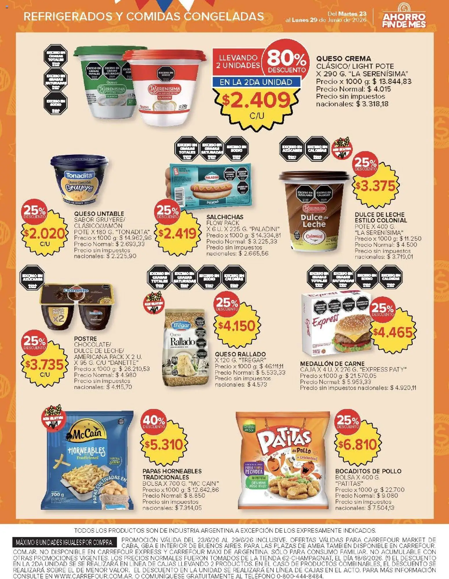 Carrefour Market catálogo │ válido desde el 23/06/2026 | Página: 11 | Productos: Dulce de leche, Queso crema, Queso, Crema