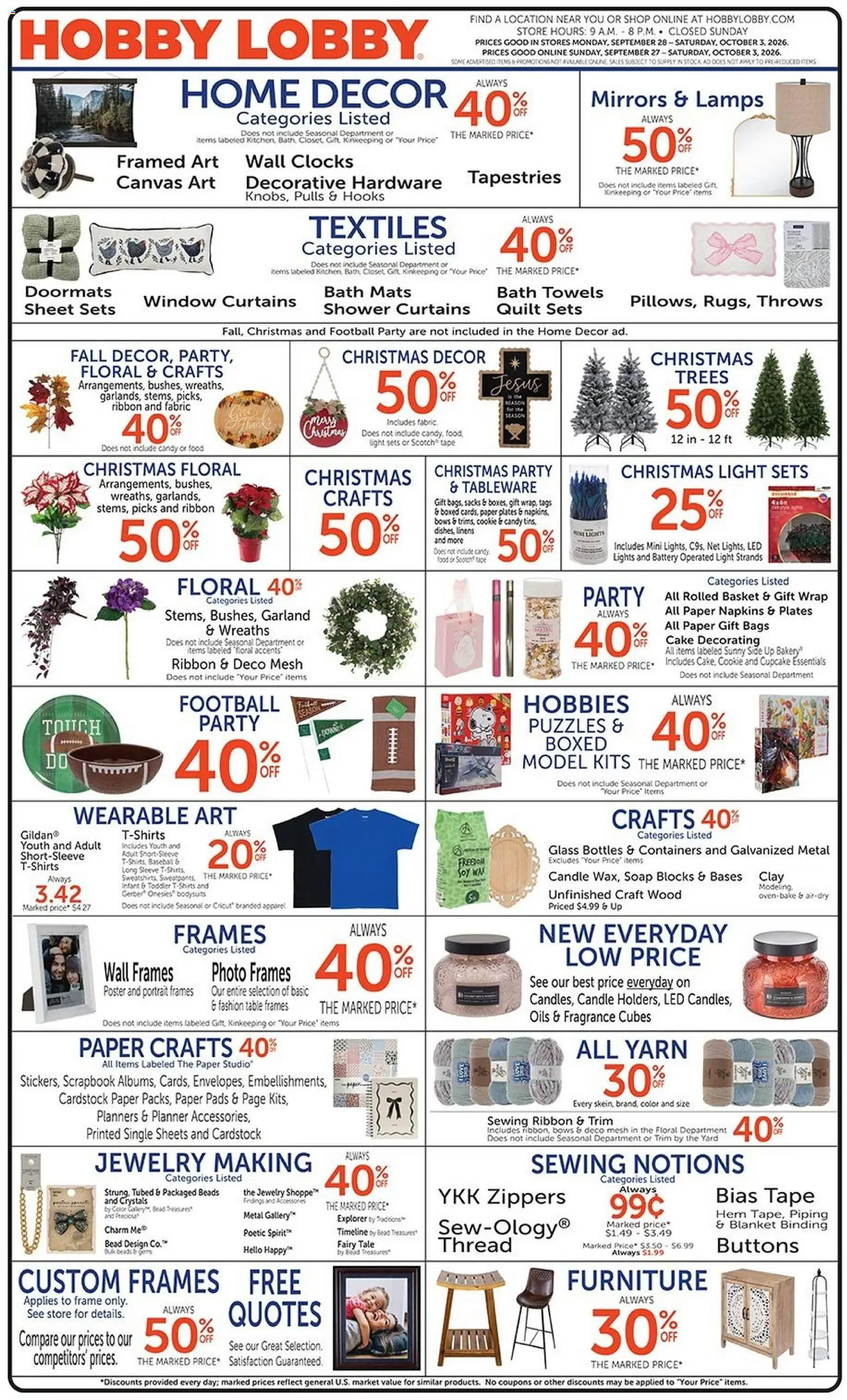 Hobby Lobby Weekly Ad - valid from 09/27/2026 | Page: 1
