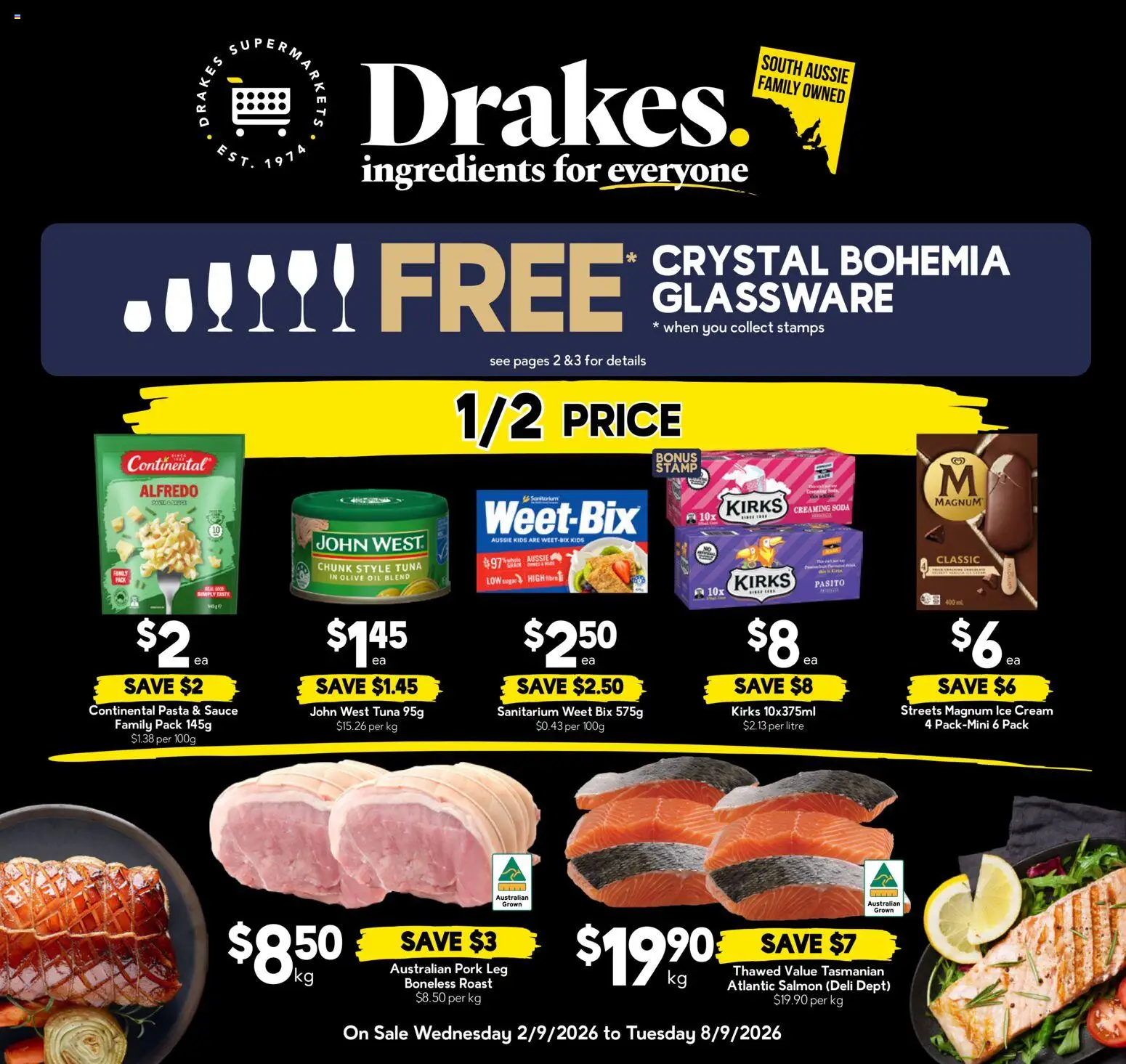 Drakes catalogue - valid from 02/09/2026 | Page: 1 | Products: Tuna, Roast, Magnum, Pork leg