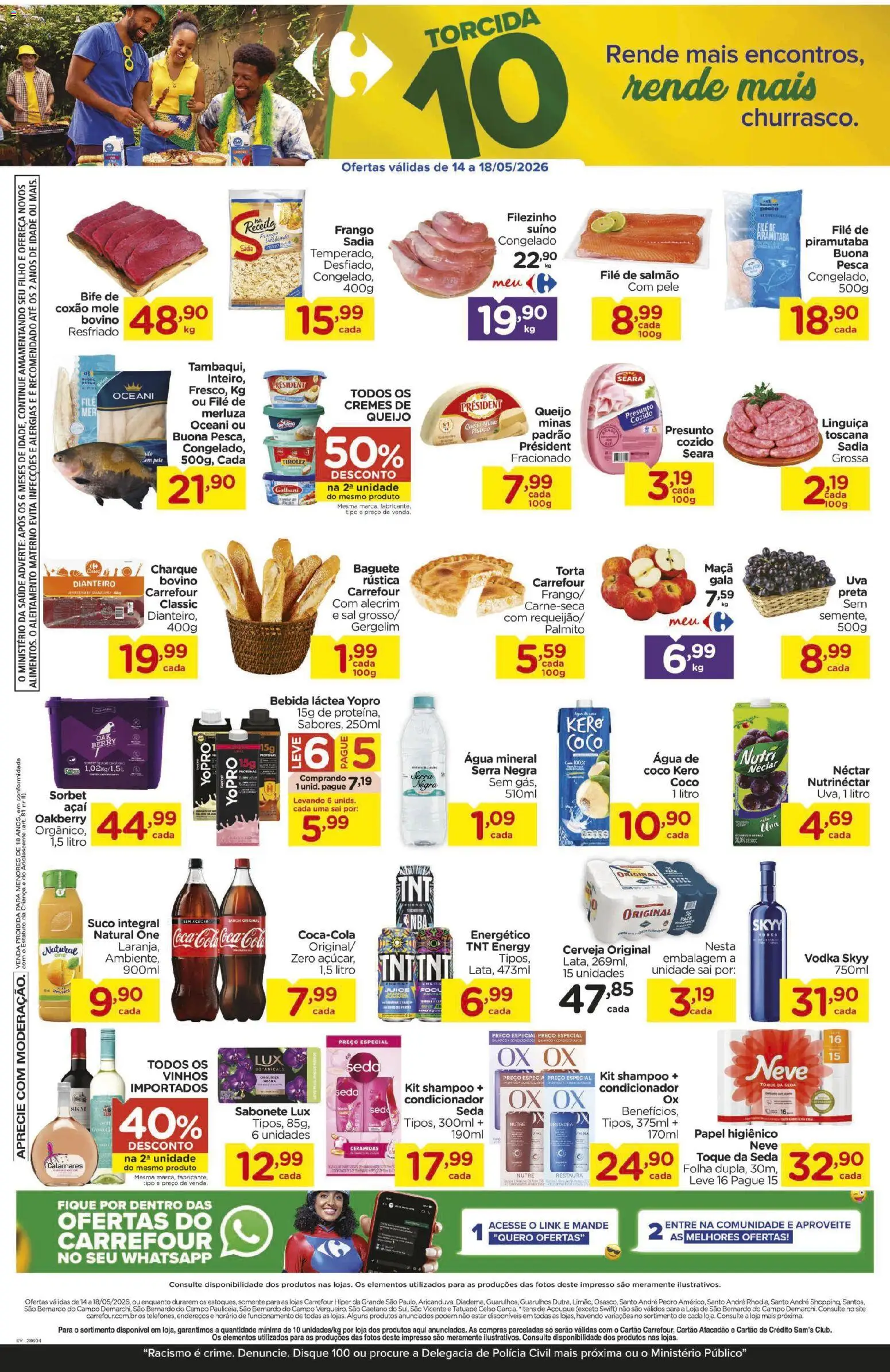 Carrefour Folheto - válido de 14.05.2026 | Página: 2 | Produtos: Queijo, Presunto, Sabonete, Água mineral