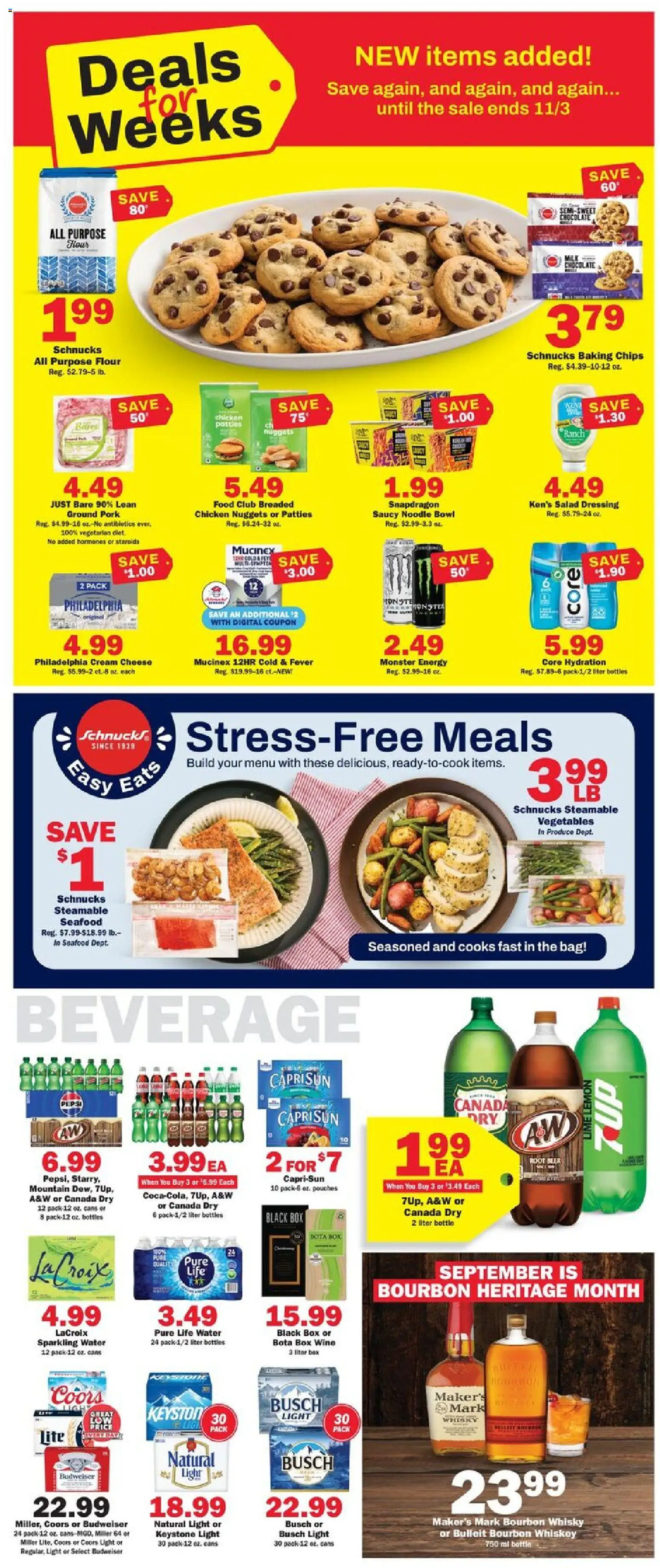 Schnucks Weekly Ad - valid from 09/09/2026 | Page: 3 | Products: Cream cheese, Chocolate, Seafood, Lime