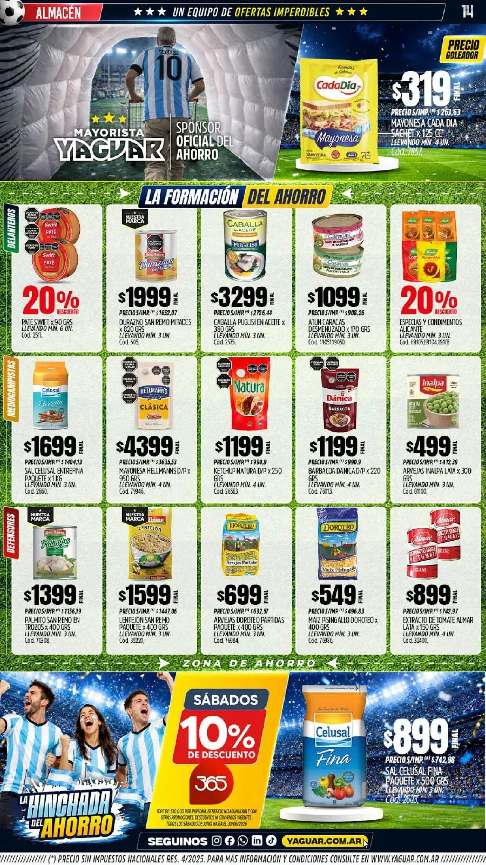 Yaguar - Oferta Semanal Mendoza │ válido desde el 01.06.2026 | Página: 13 | Productos: Aceite, Maiz, Sal, Paté
