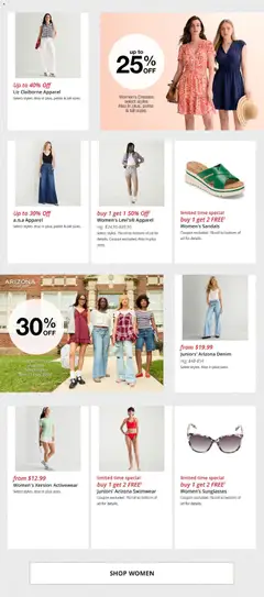 Preview of JCPenney weekly ads valid from 07/06/2026 | Page: 2 | Products: Swimwear, Sandals