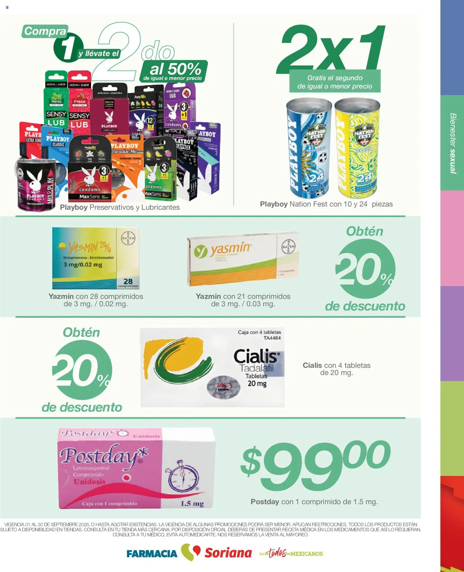 Nuevas ofertas de Soriana válidas en toda la República Mexicana desde el 01/09/2026. ¡Encuentra las mejores ofertas en Soriana Folleto Farmacia Soriana Híper Nacional! | Página: 7 | Productos: Preservativos, Caja