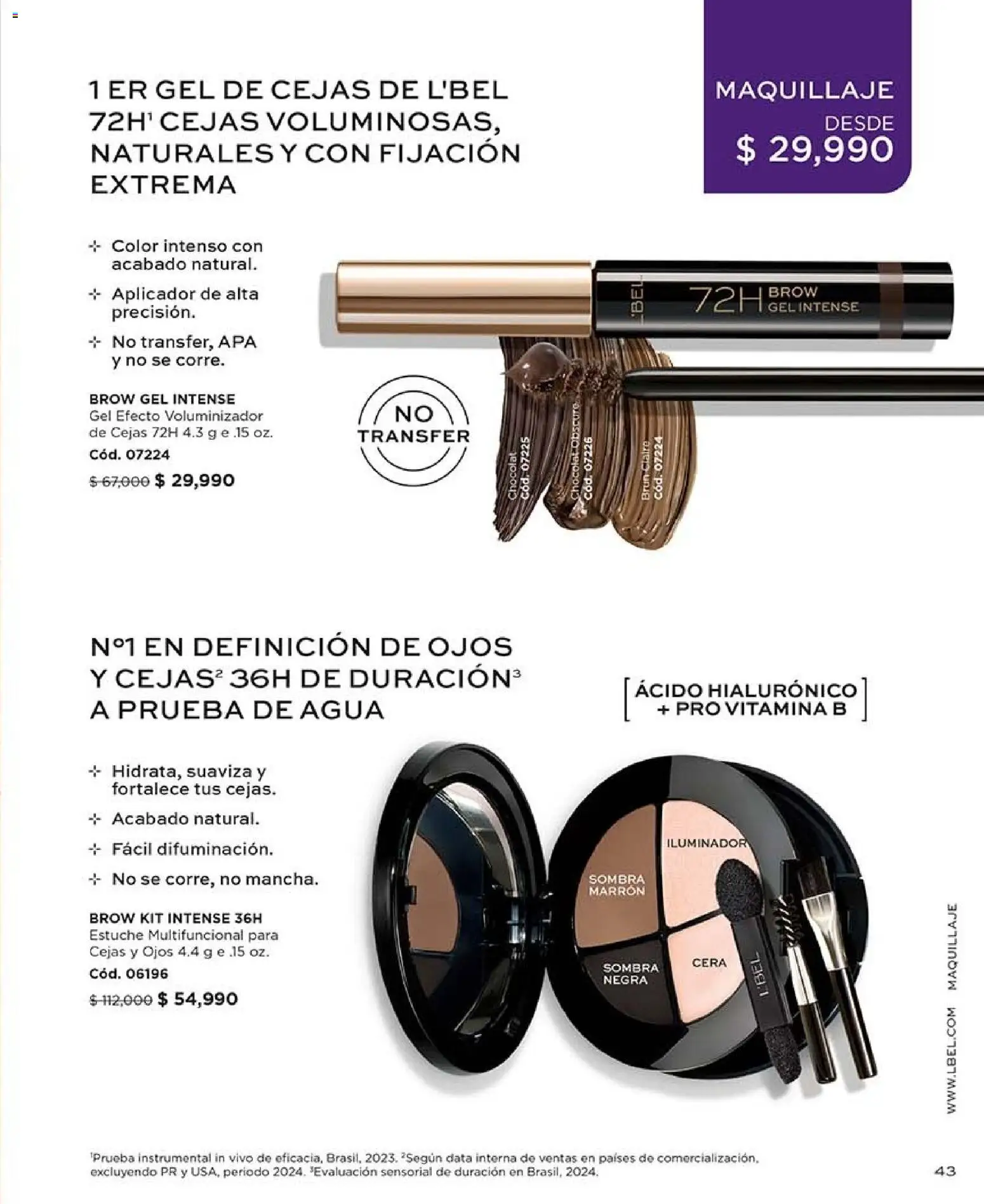 L'Bel revista - valida desde el 30/10/2026 | Página: 43 | Productos: Agua, Estuche, Iluminador, Cera