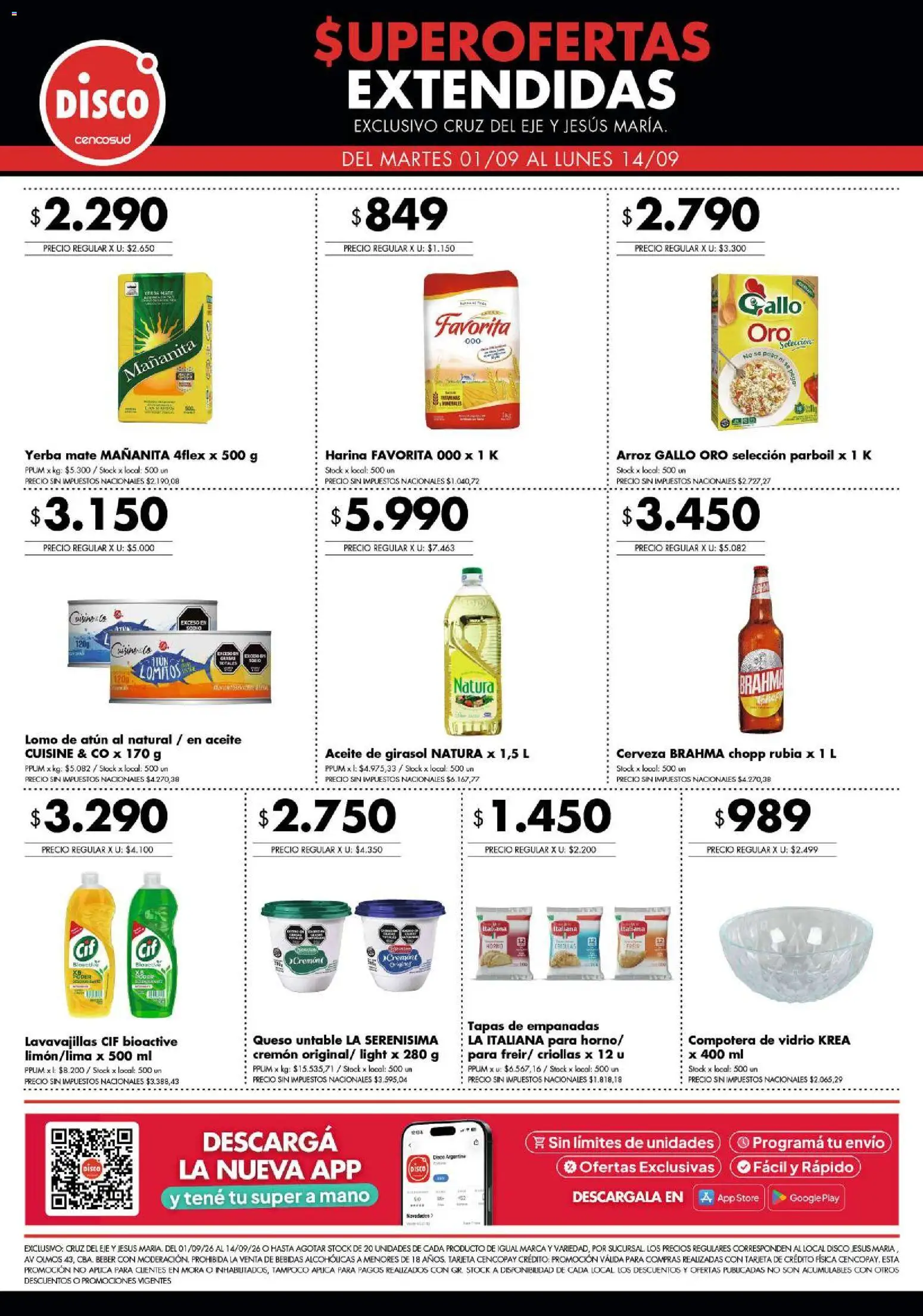 Disco - Ofertas │ válido desde el 01/09/2026 | Página: 7 | Productos: Lomo, Lavavajillas, Harina, Atún
