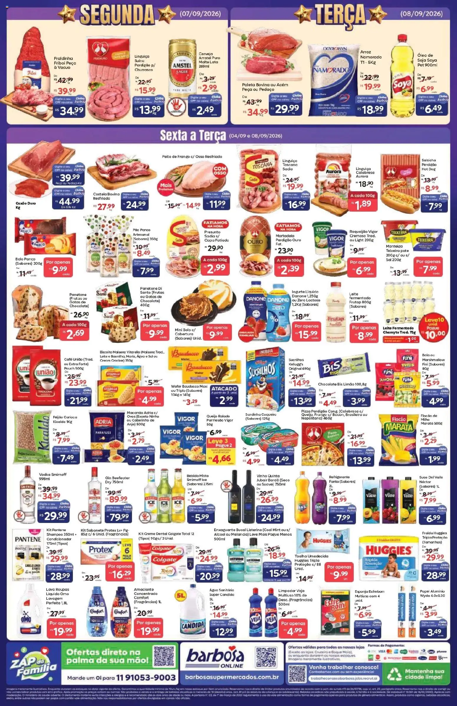 Barbosa Supermercados Folheto - válido de 04/09/2026 | Página: 2 | Produtos: Biscoito, Pizza, Listerine, Creme