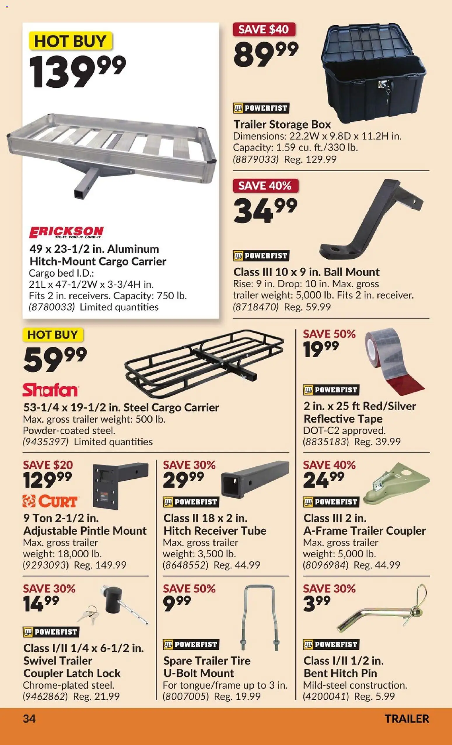 Princess Auto flyer valid from Jul 28, 2026 | Page: 39 | Products: Trailer, Storage box, Bed, Box
