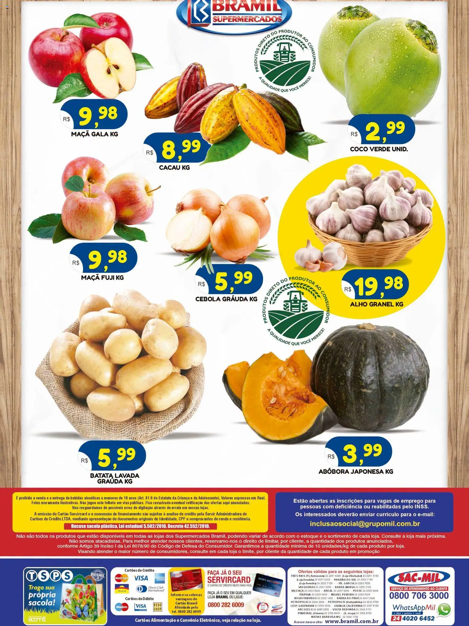 Bramil Supermercados Folheto - válido de 07/07/2026 | Página: 2 | Produtos: Coco, Cebola, Faca, PC