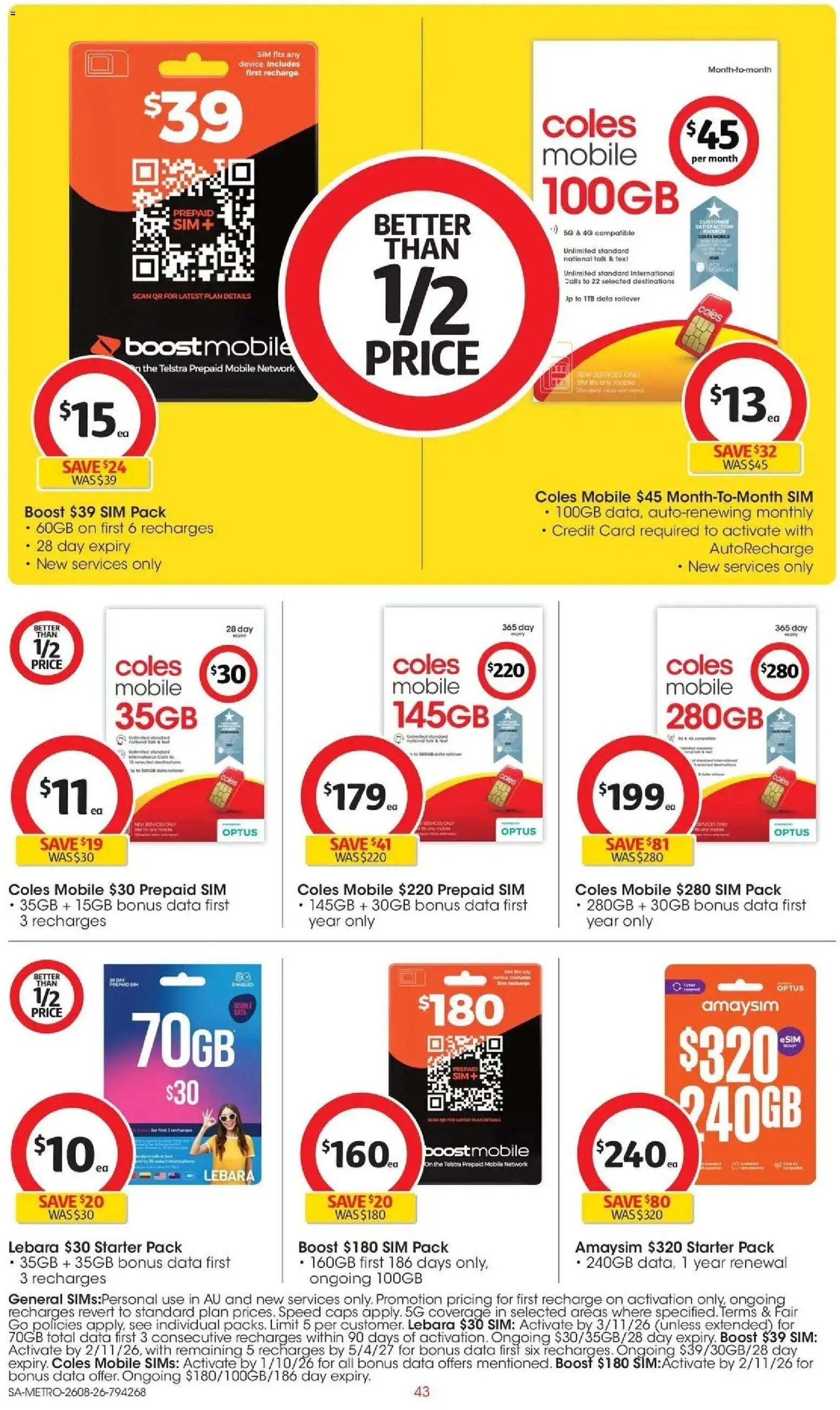 ﻿Coles catalogue valid from 26/08/2026 > Online Australia | Page: 43 | Products: Device, Mobile