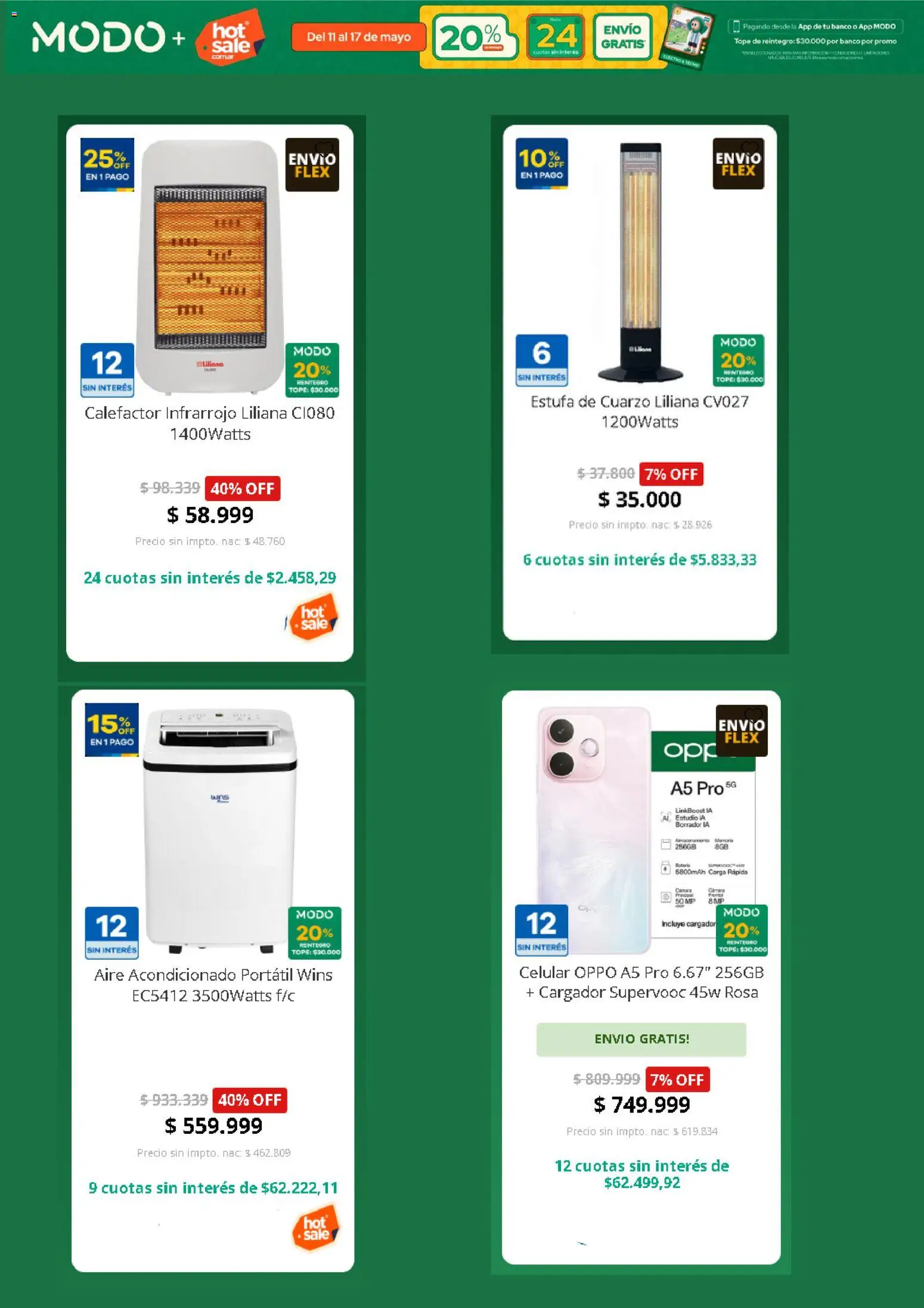 Casa del Audio - Hot Sale │ válido desde el 11.05.2026 | Página: 5 | Productos: Cámara, Banco, Calefactor, Cargador
