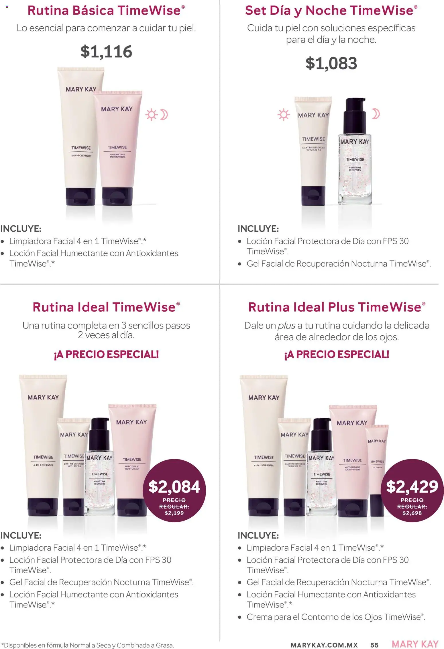 Nuevas ofertas de Mary Kay válidas en toda la República Mexicana desde el 01.04.2026. ¡Encuentra las mejores ofertas en Catálogo Mary Kay Abril 2026! | Página: 55 | Productos: Crema, Contorno, Loción