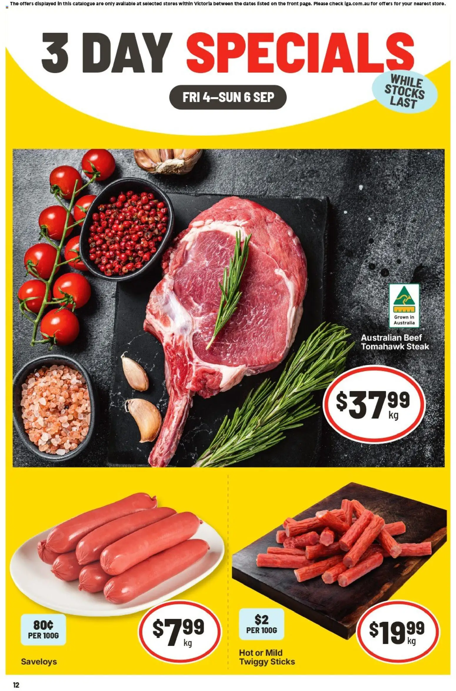 IGA catalogue - valid from 04/09/2026 | Page: 1 | Products: Beef, Steak