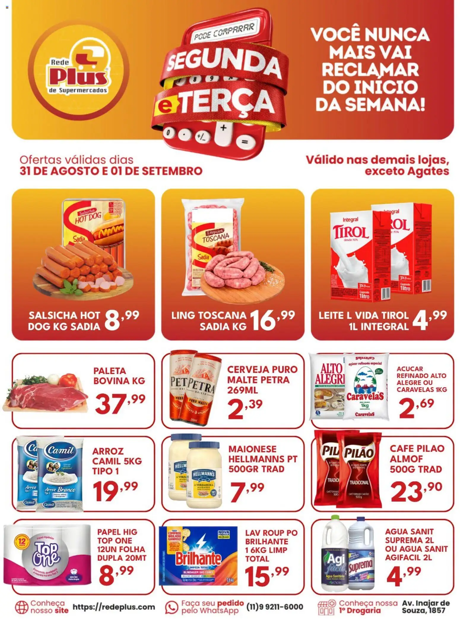 Rede Plus Supermercados Folheto - válido de 31/08/2026 | Página: 4 | Produtos: Pó, Arroz, Água, Açúcar