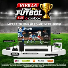 Vista previa de folleto Catálogo Coolbox - Vive la fiesta del fútbol de la Coolbox válido desde 27.05.2026