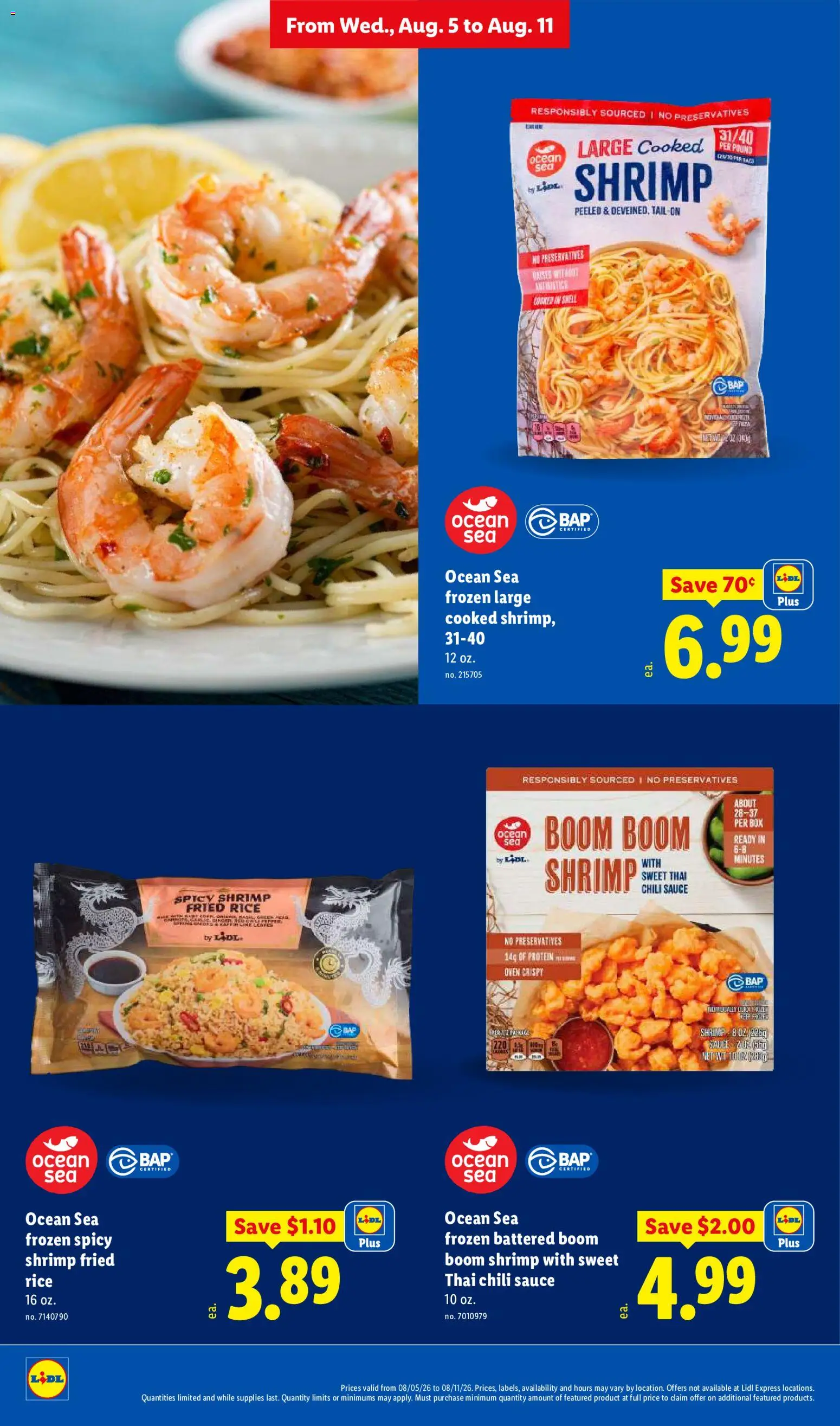 Lidl Weekly Ad - valid from 08/05/2026 | Page: 4 | Products: Shrimp, Protein, Sauce, Chili